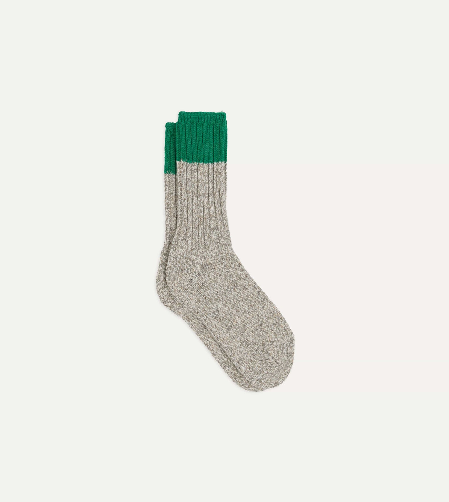 RoToTo Grey and Green Merino Wool Ragg Socks