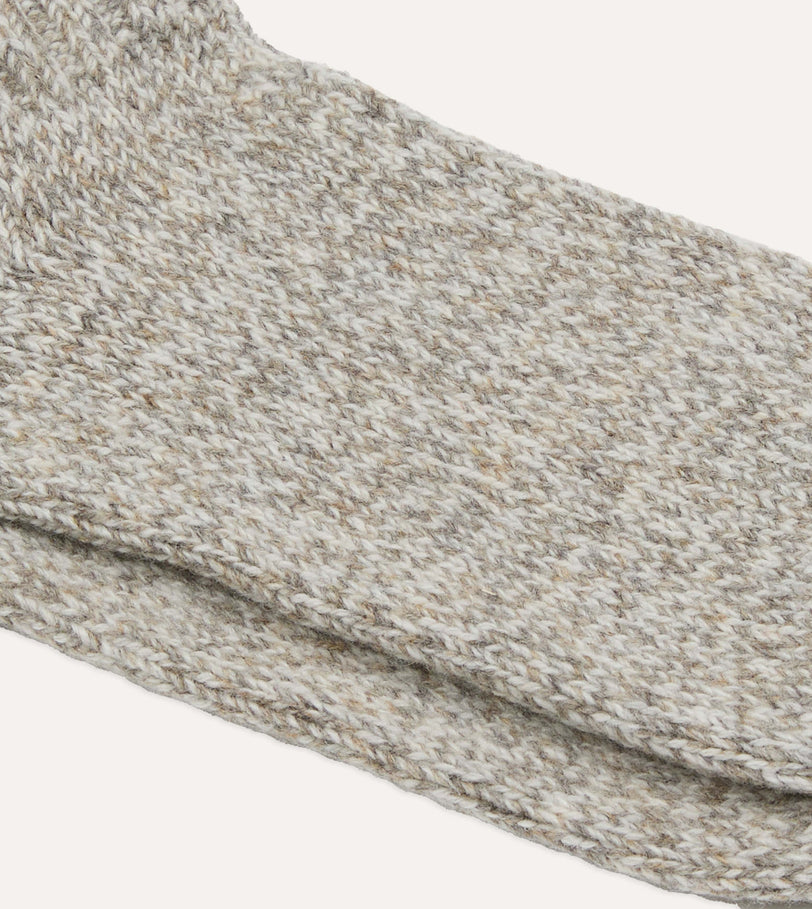 RoToTo Grey and Green Merino Wool Ragg Socks