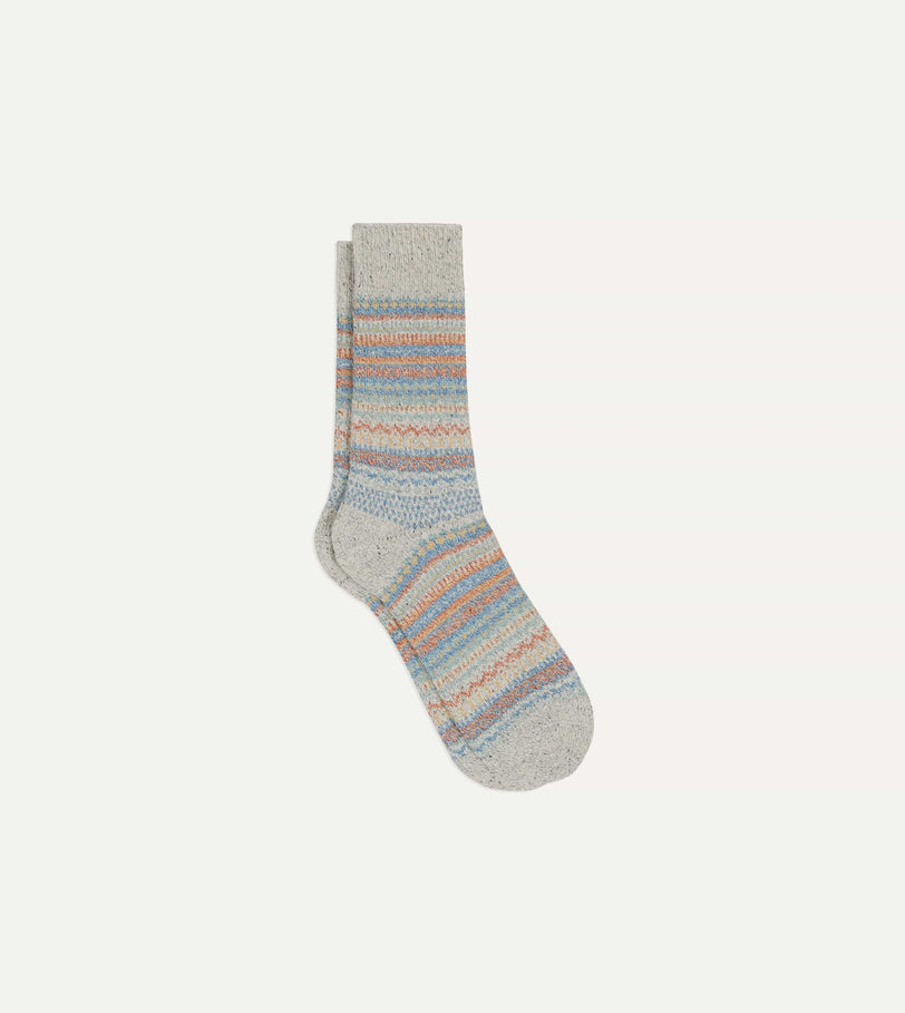 RoToTo Grey Wool Nordic Pattern Socks