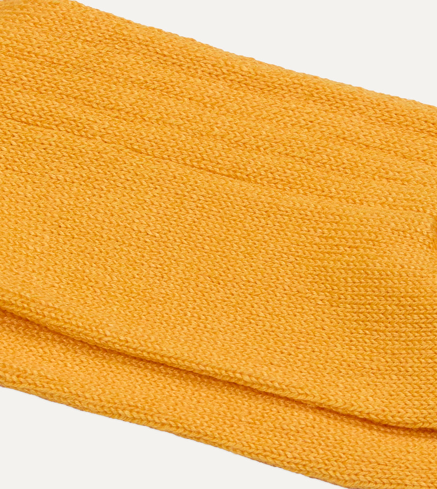 RoToTo Yellow Linen-Cotton Ribbed Socks