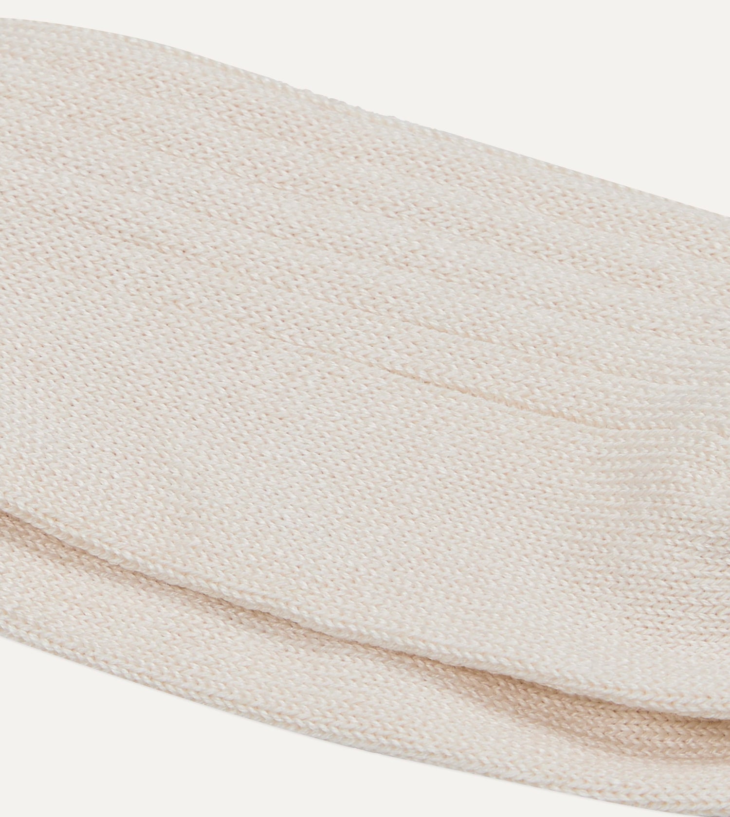 RoToTo Ecru Linen-Cotton Ribbed Socks