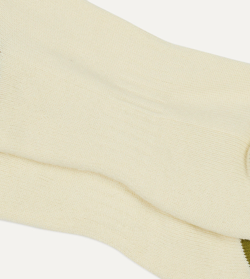 Olive, Yellow and Orange Striped Sport Socks