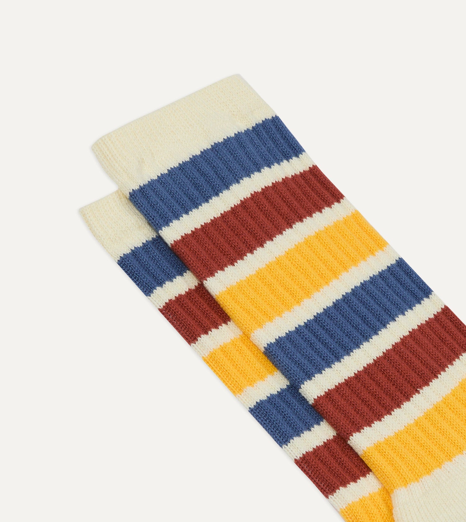 Blue, Red and Yellow Striped Sport Socks