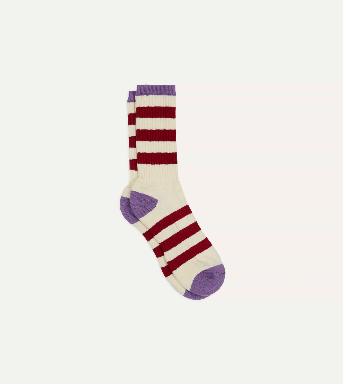 Red and Purple Striped Cotton Sport Socks