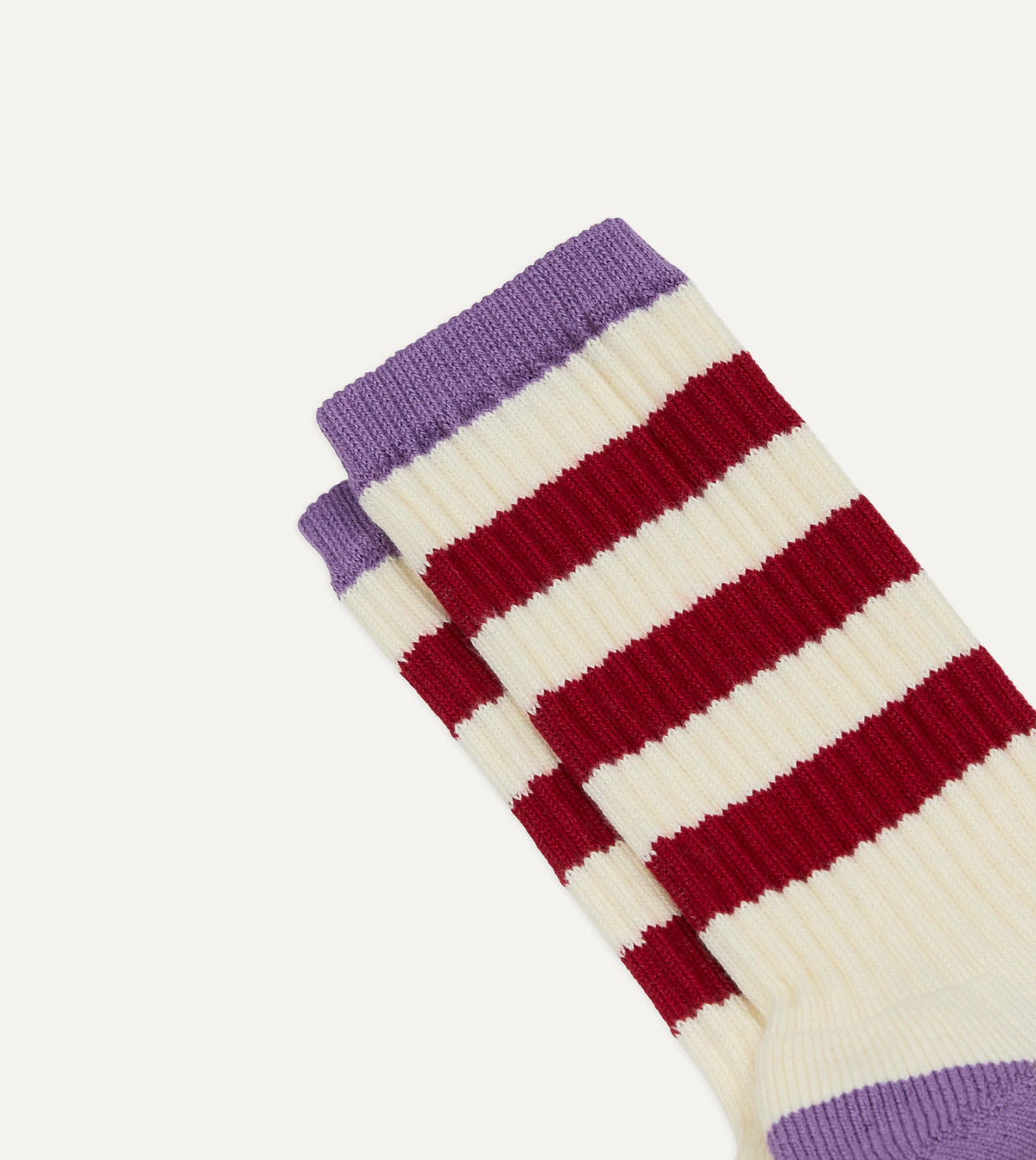 Red and Purple Striped Cotton Sport Socks