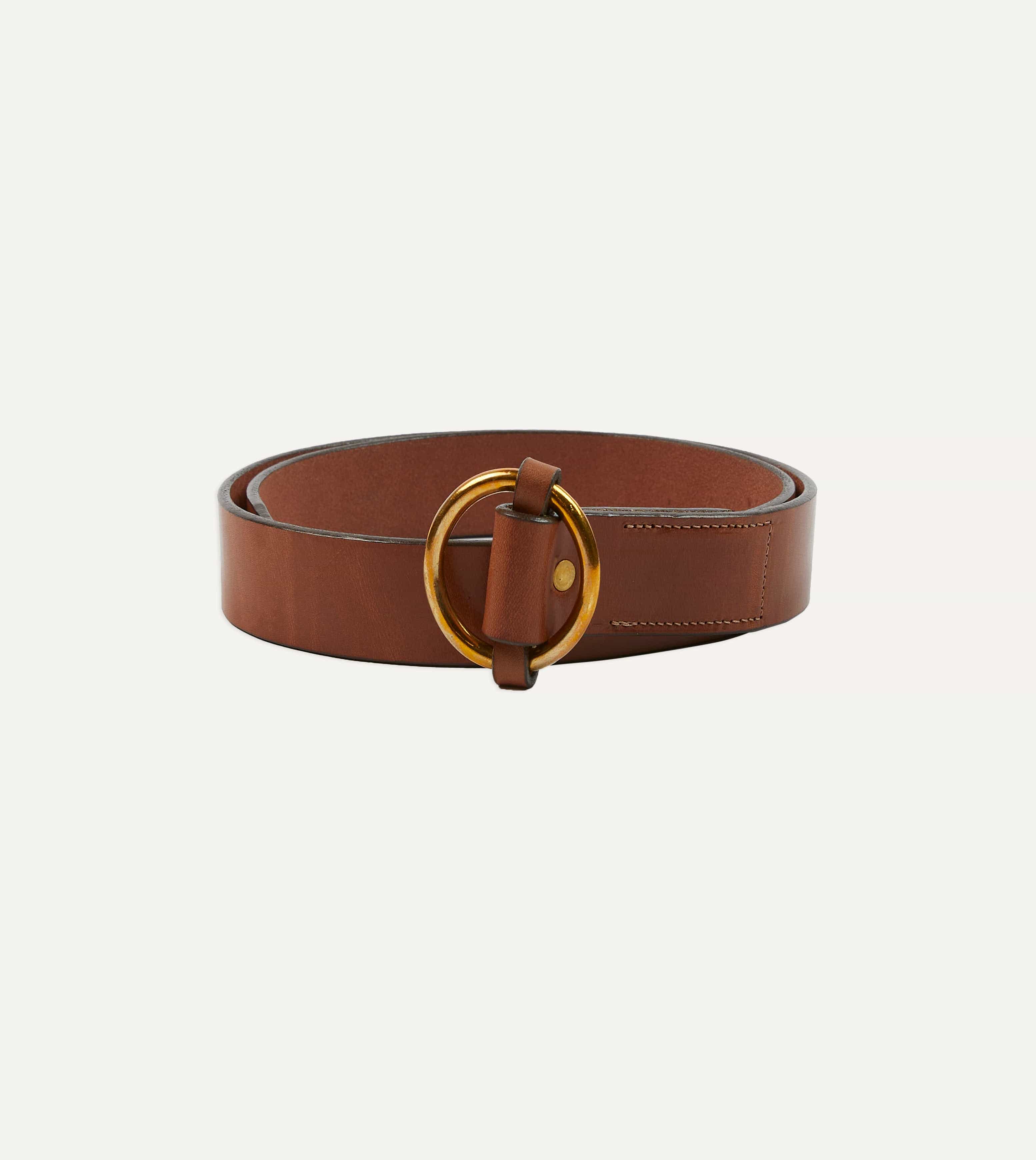 Yuketen Brown Ring Leather Belt