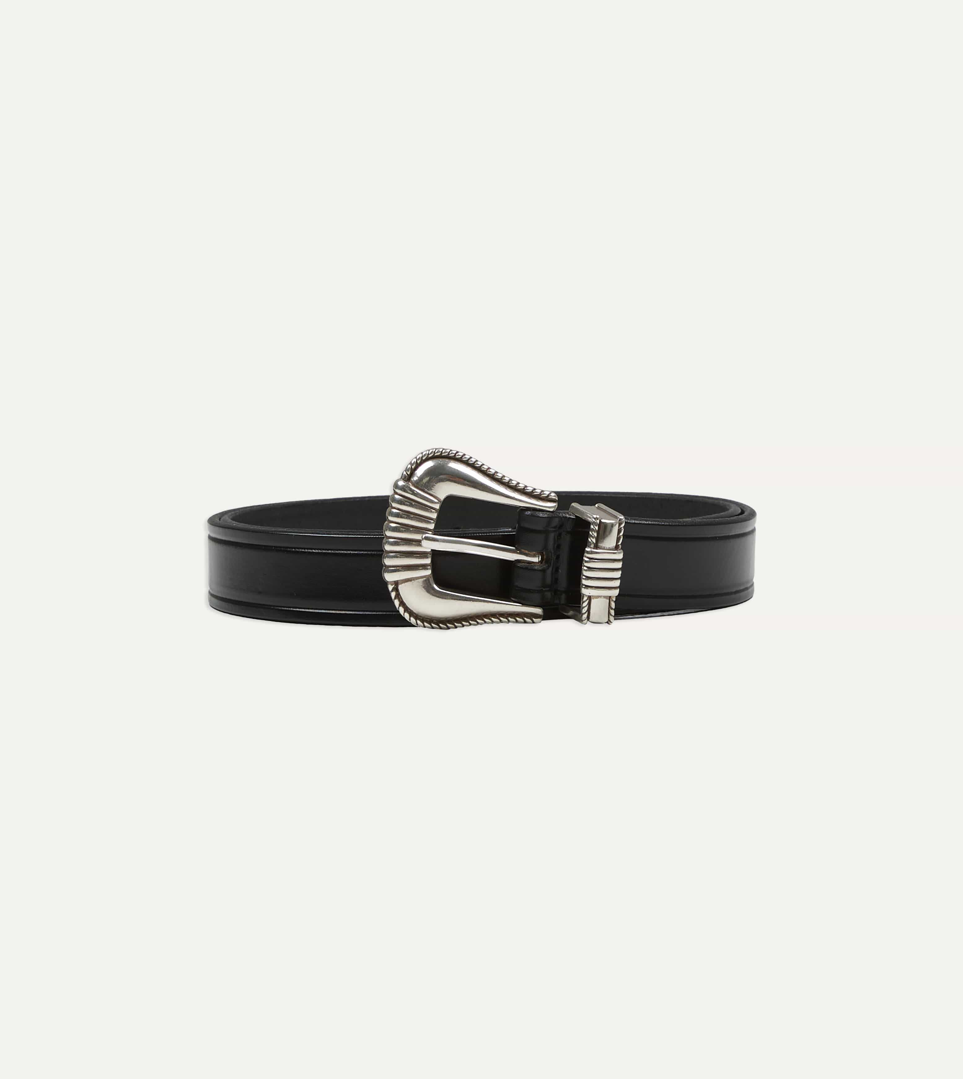 Monitaly Extended 1" Black Leather Belt