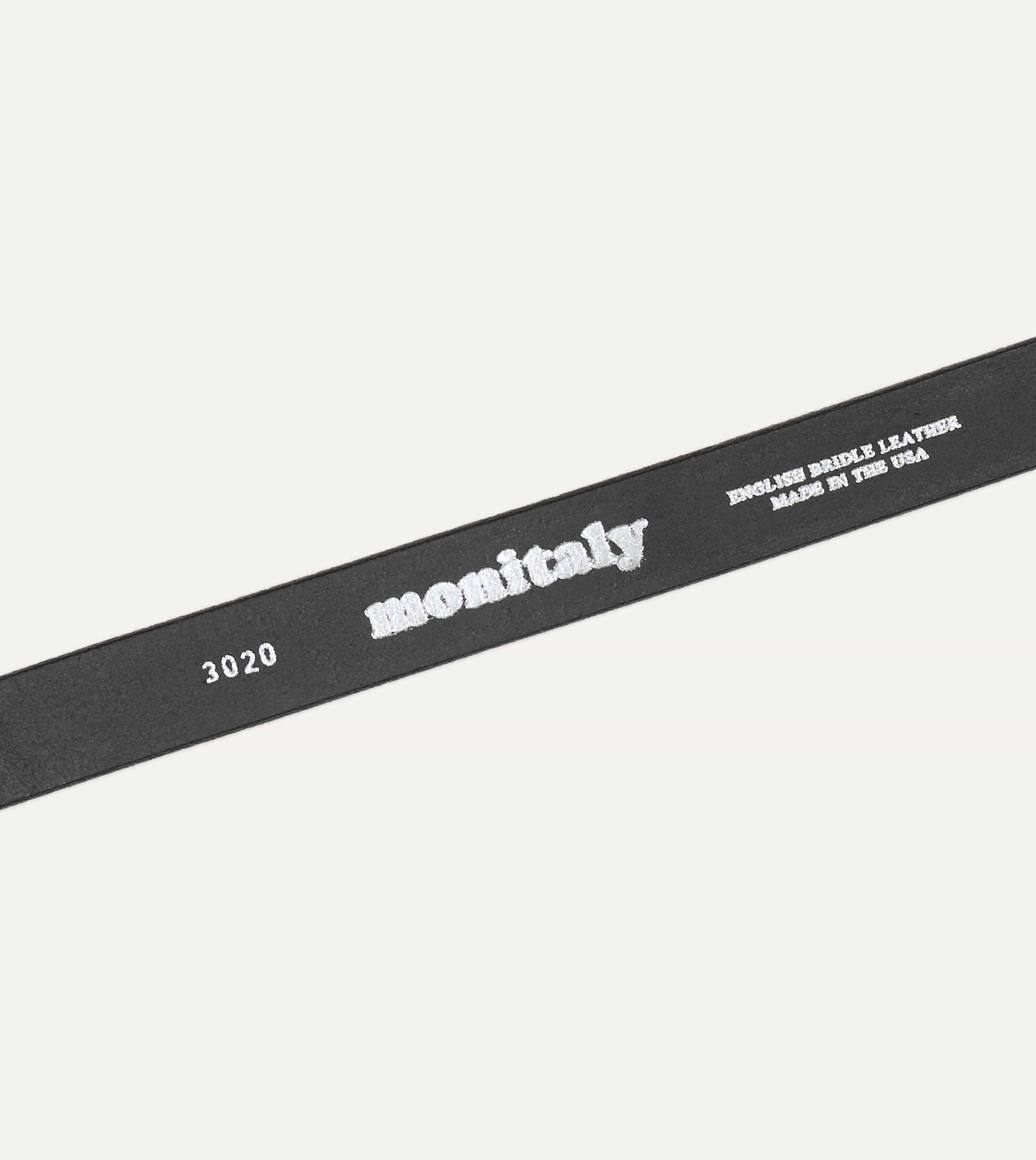 Monitaly Extended 1" Black Leather Belt