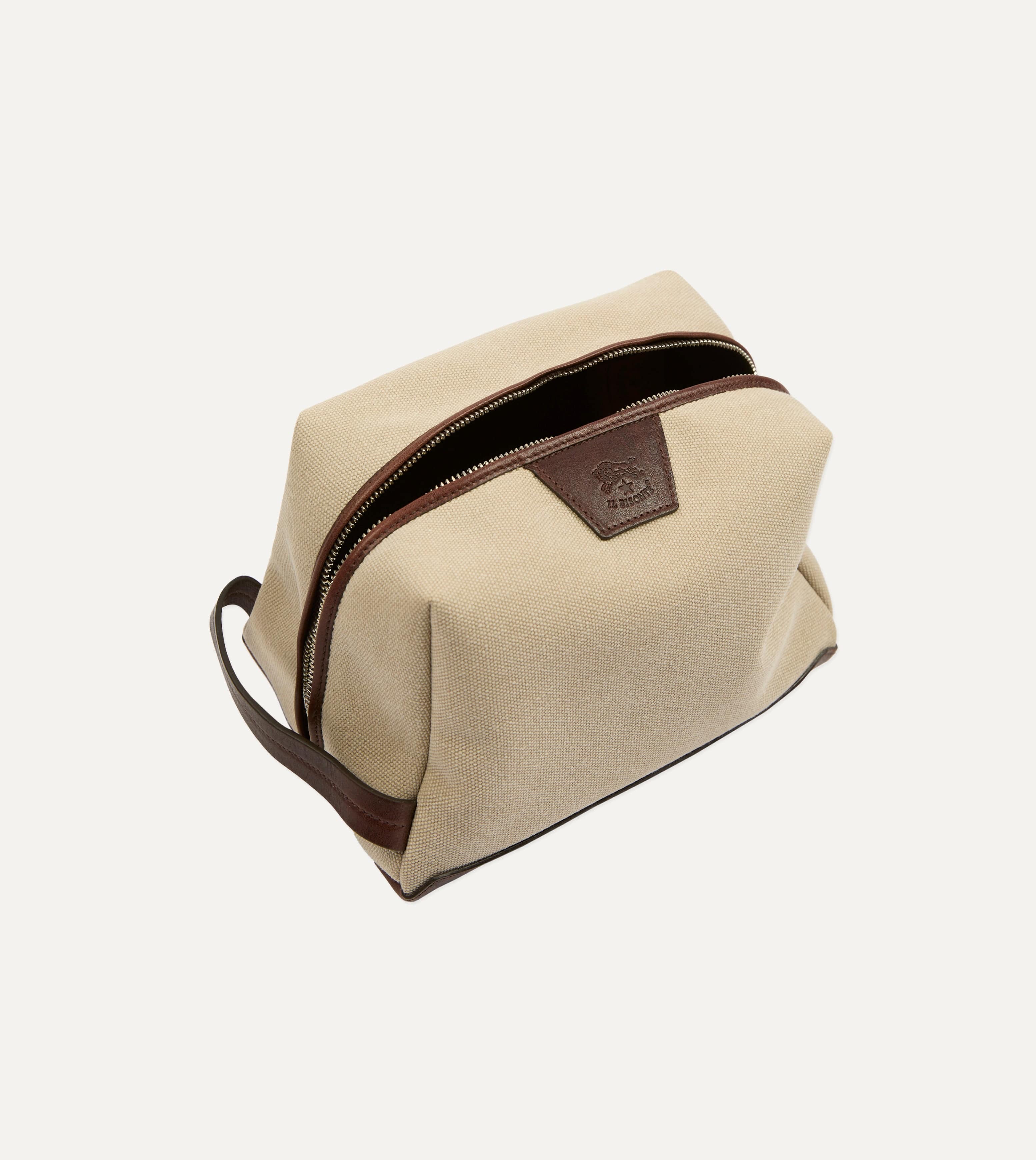 Il Bisonte Canvas and Leather Wash Bag