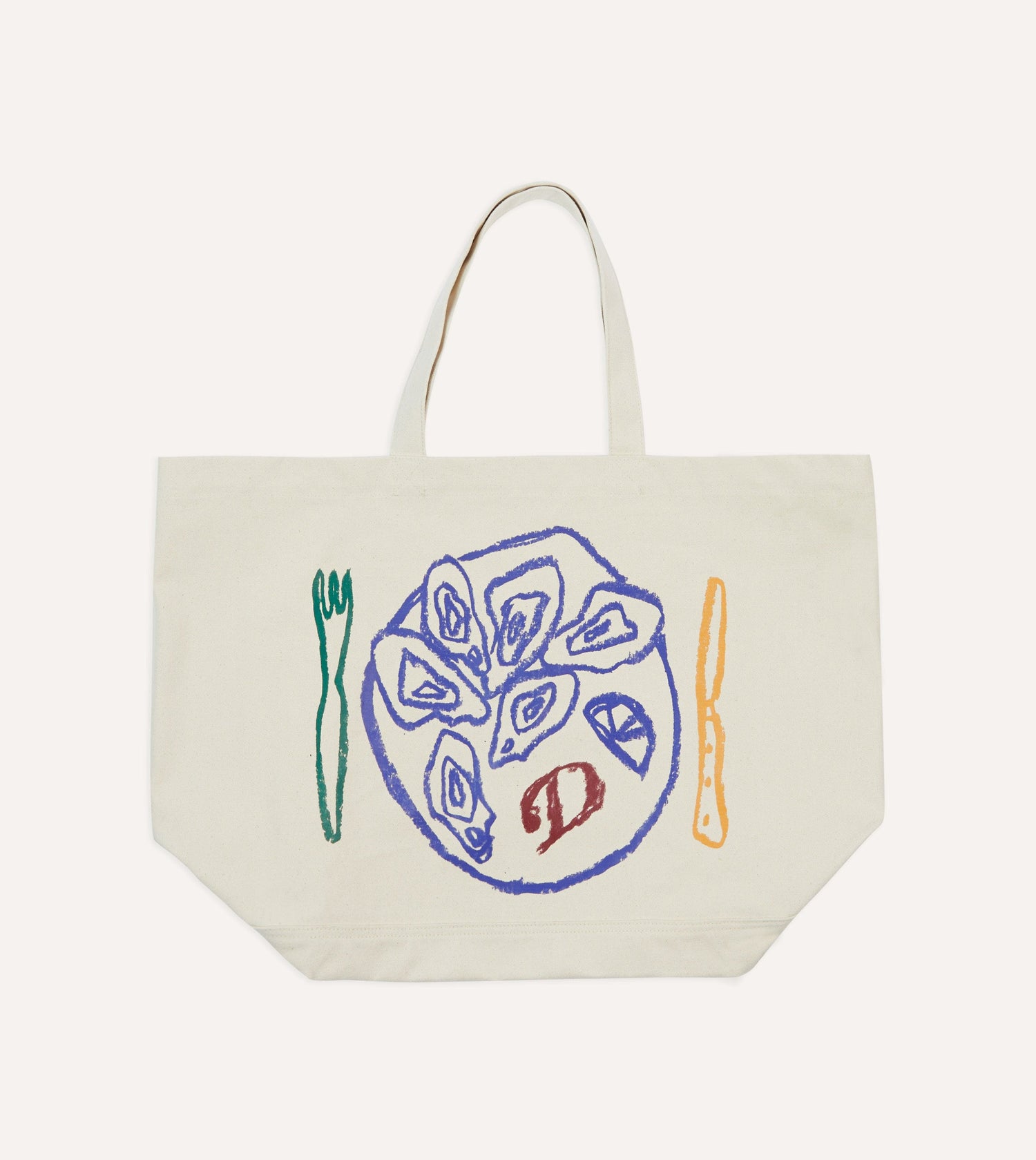 Oyster Cotton Canvas Tote Bag