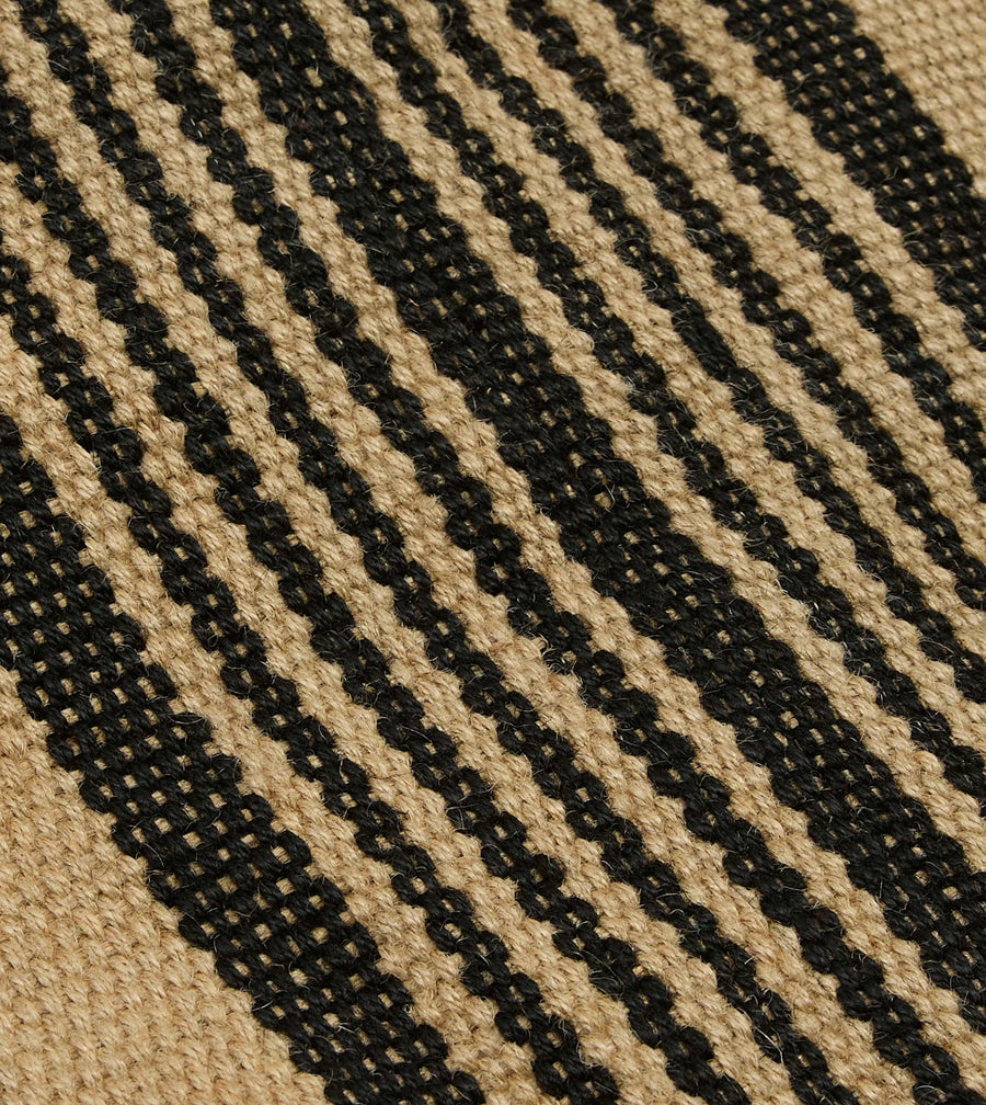 Black and Beige Maison Bengal Extra Large Jute Poresh Tote Bag