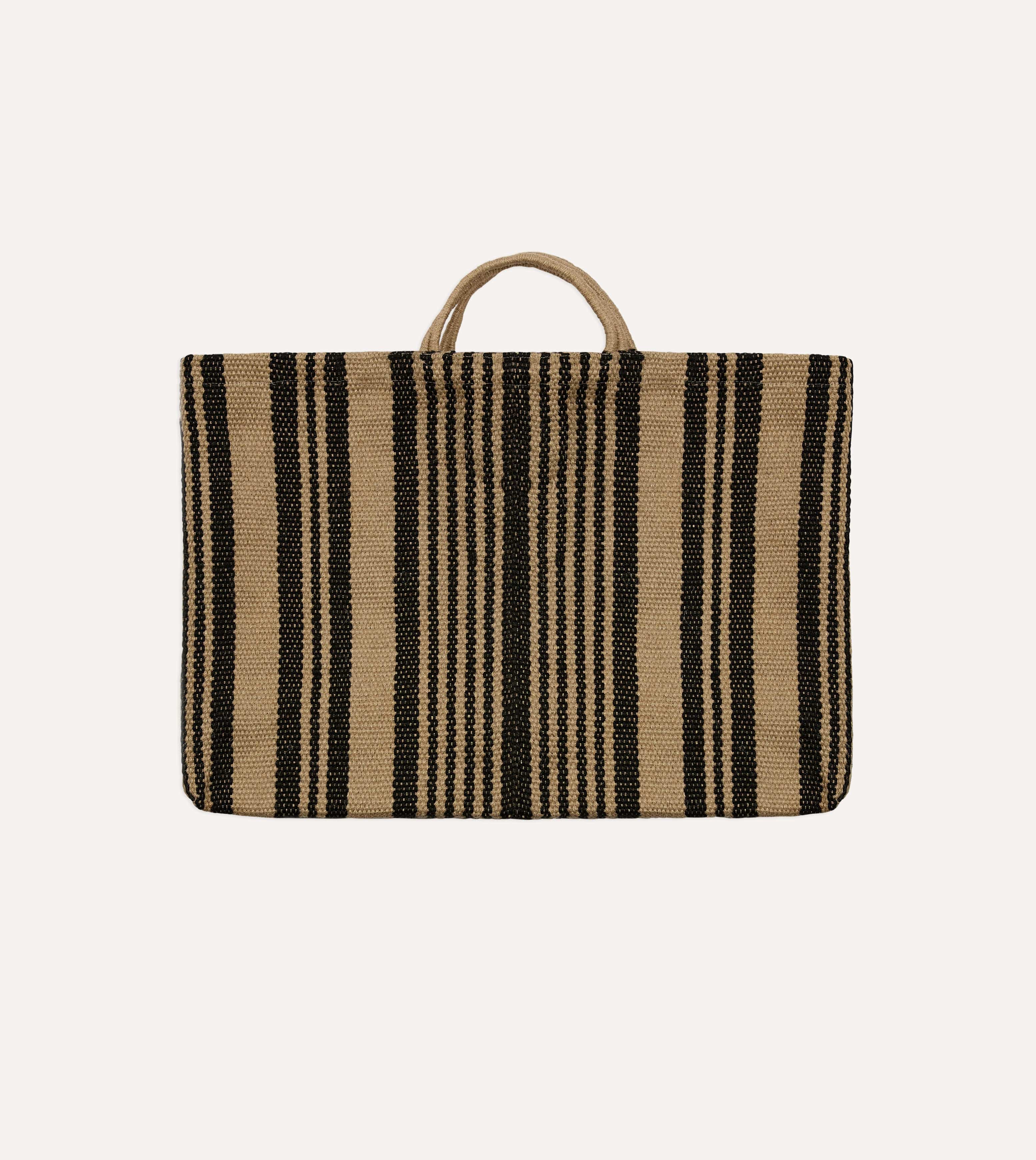 Black and Beige Maison Bengal Extra Large Jute Poresh Tote Bag