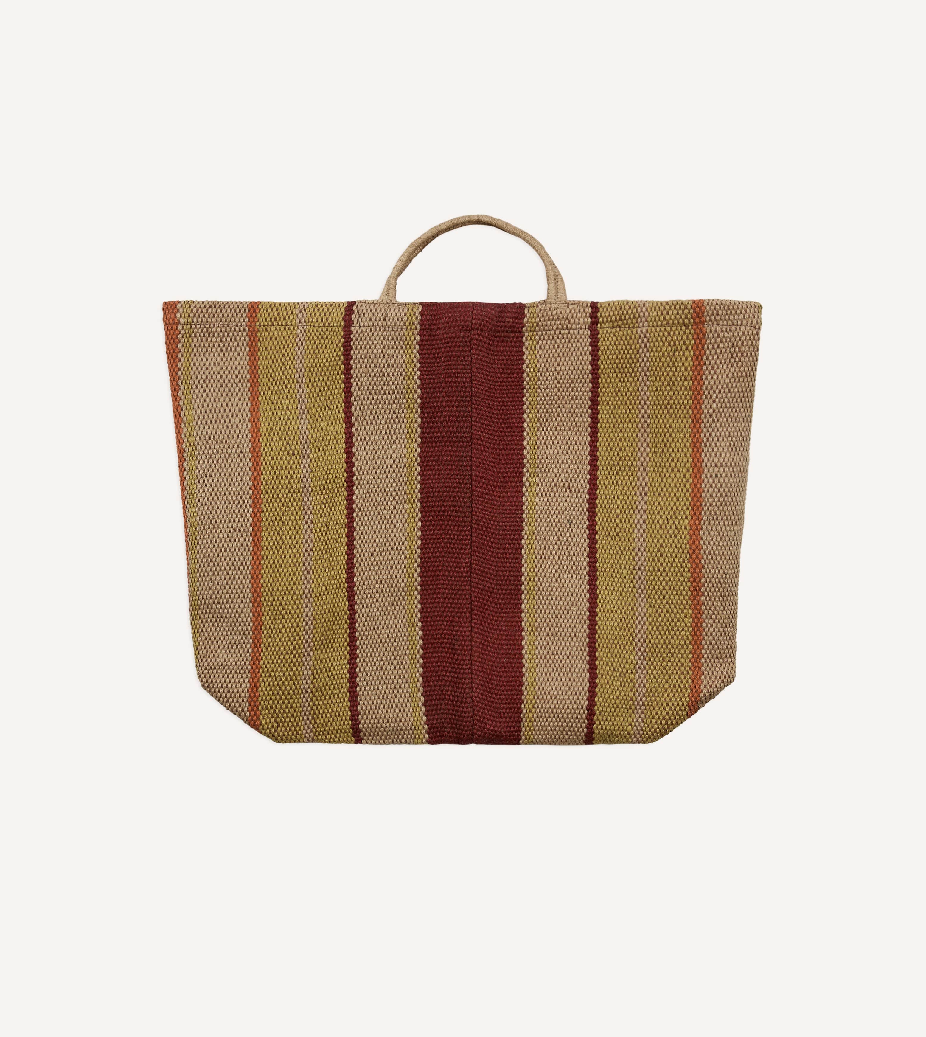 Red, Orange and Yellow Maison Bengal Extra Large Jute Poresh Tote Bag
