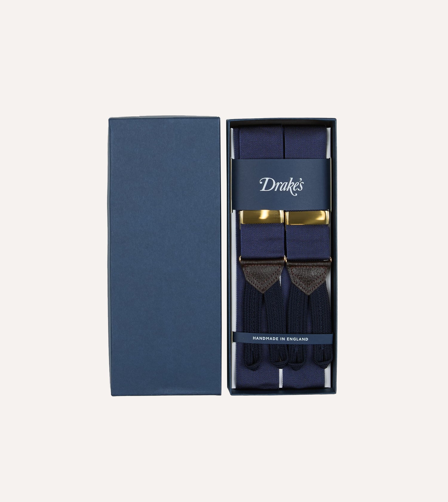 Navy Silk Trouser Braces