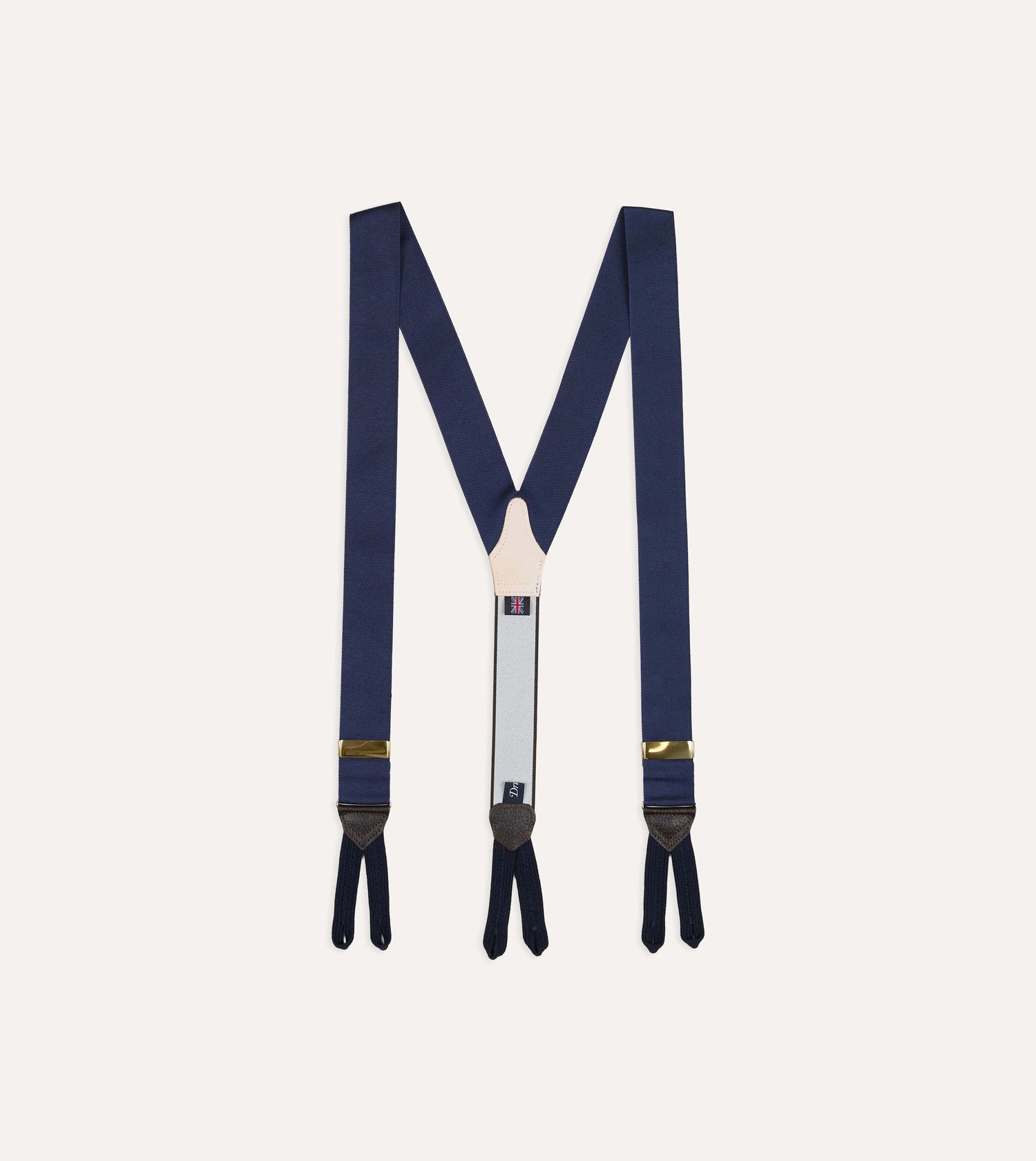Navy Silk Trouser Braces