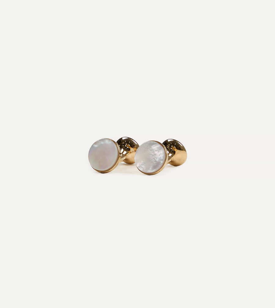 Codis Maya Gold Mother of Pearl Bow Cufflinks