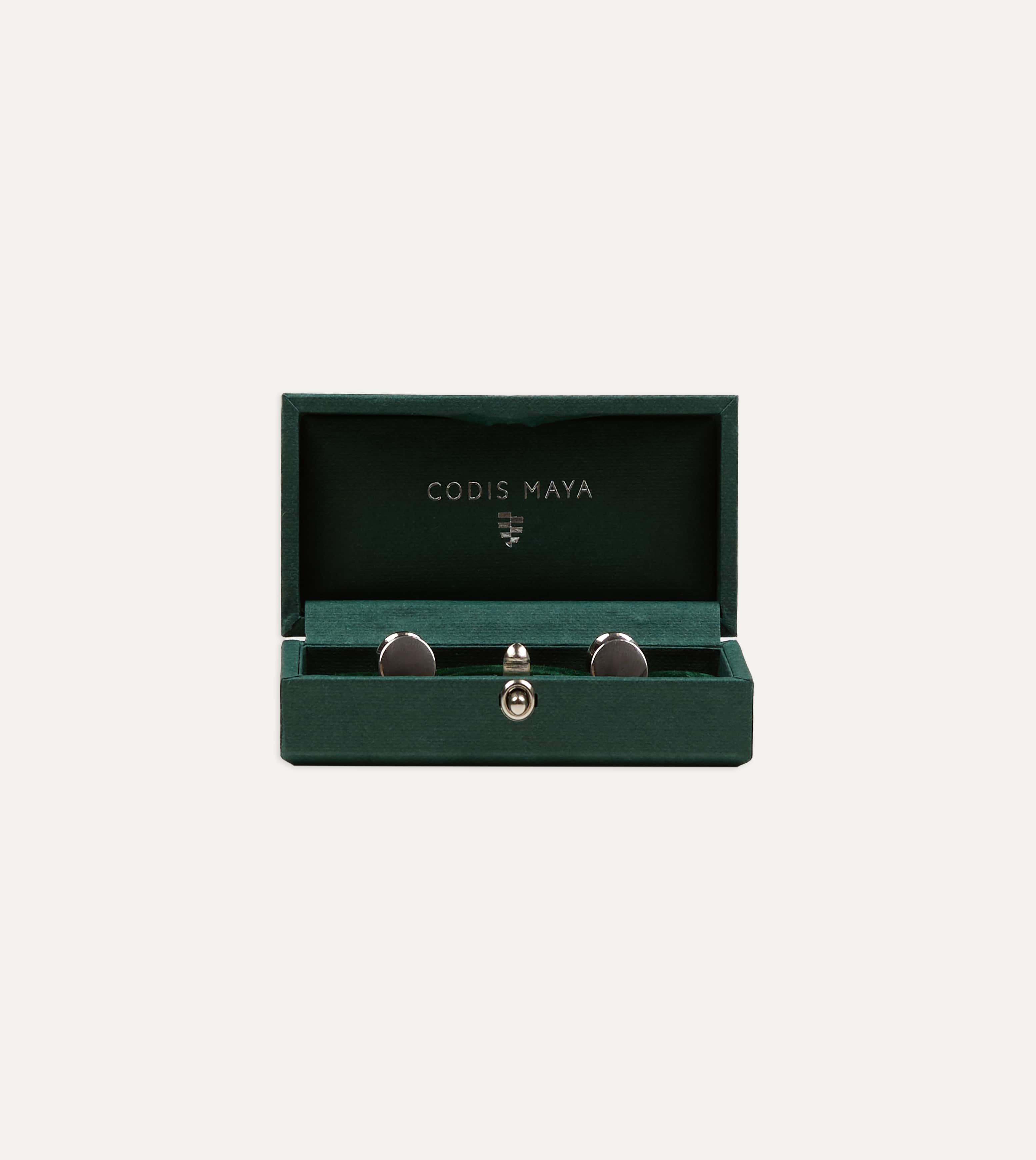 Codis Maya Rhodium Bow Cufflinks