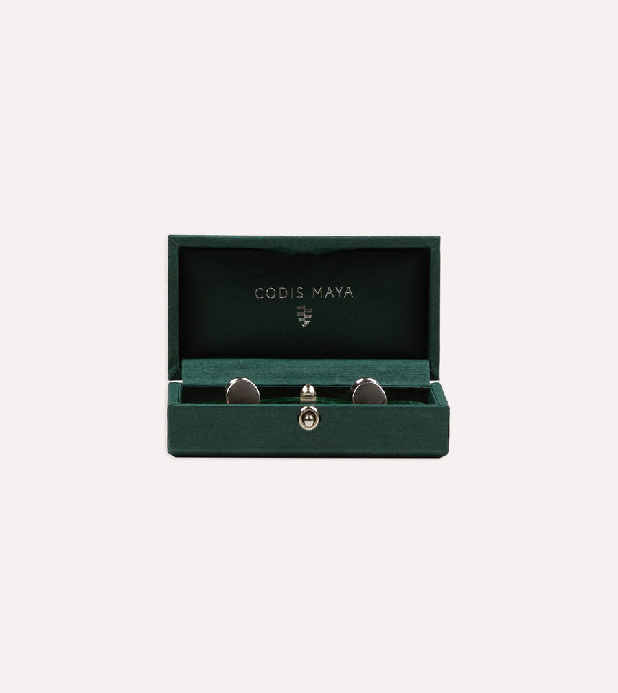 Codis Maya Rhodium Bow Cufflinks