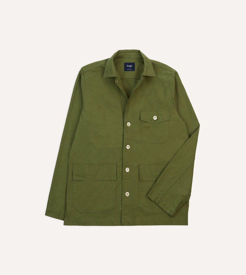 Olive Cotton Overshirt