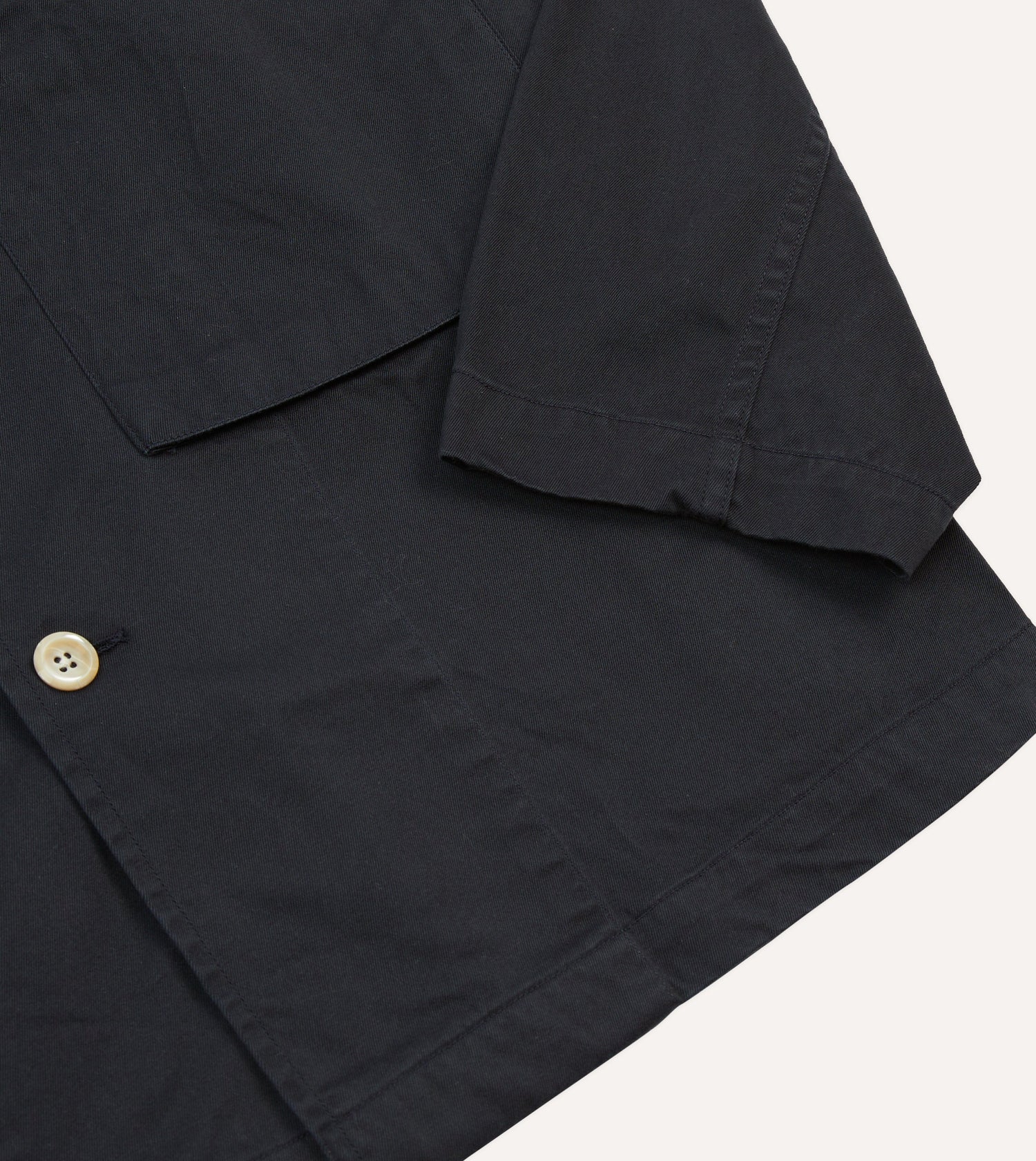 Navy Cotton Military Overshirt