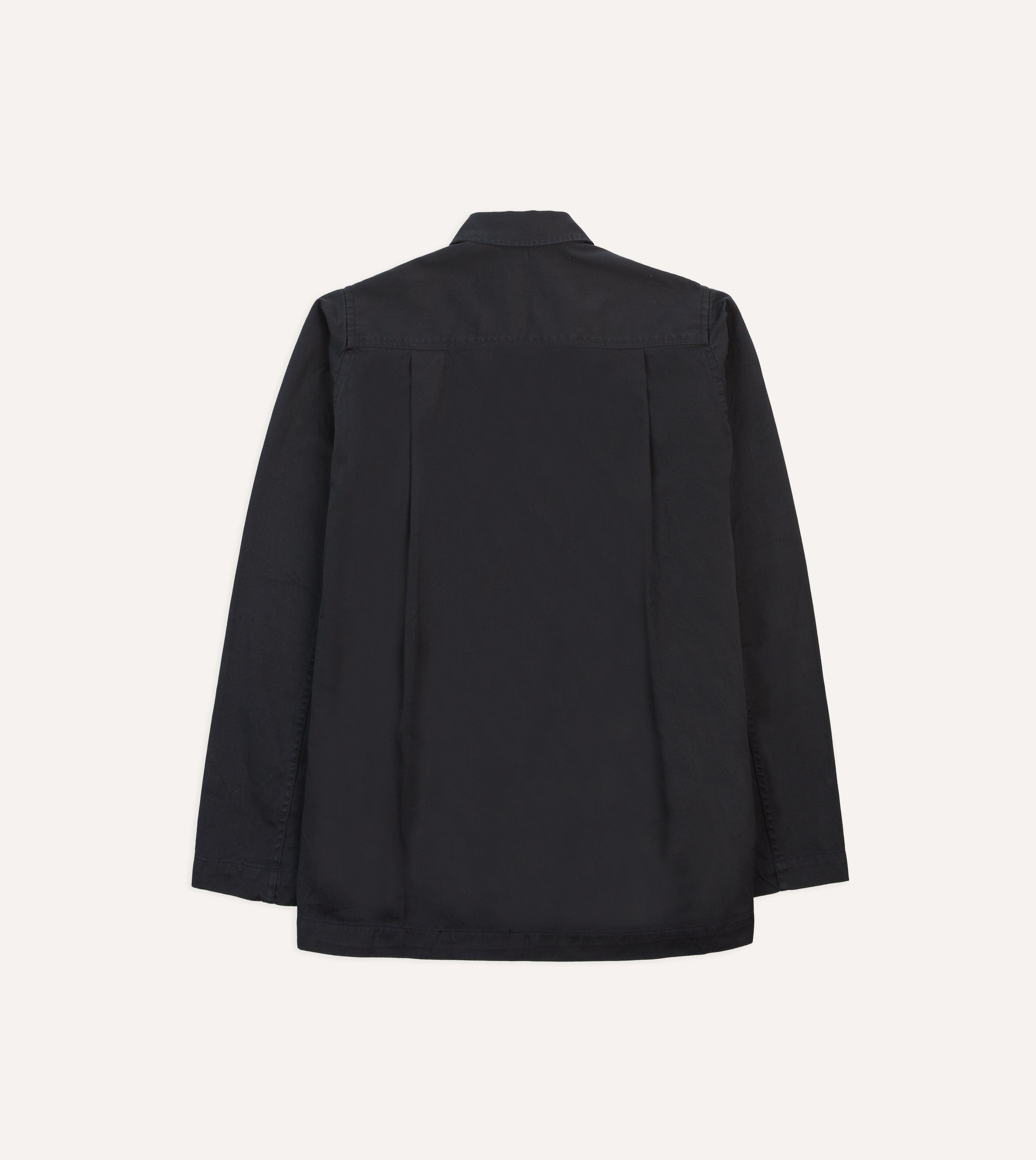 Navy Cotton Military Overshirt