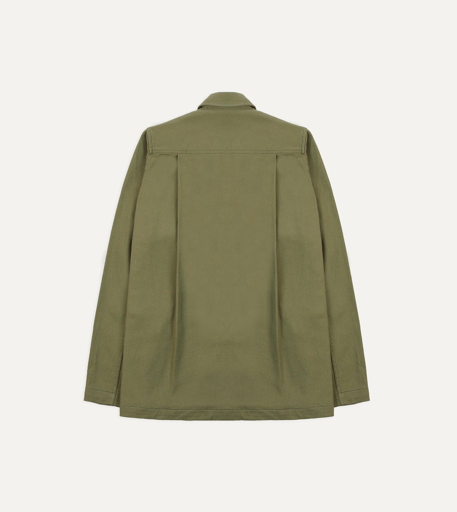 Green Cotton Twill Military Overshirt