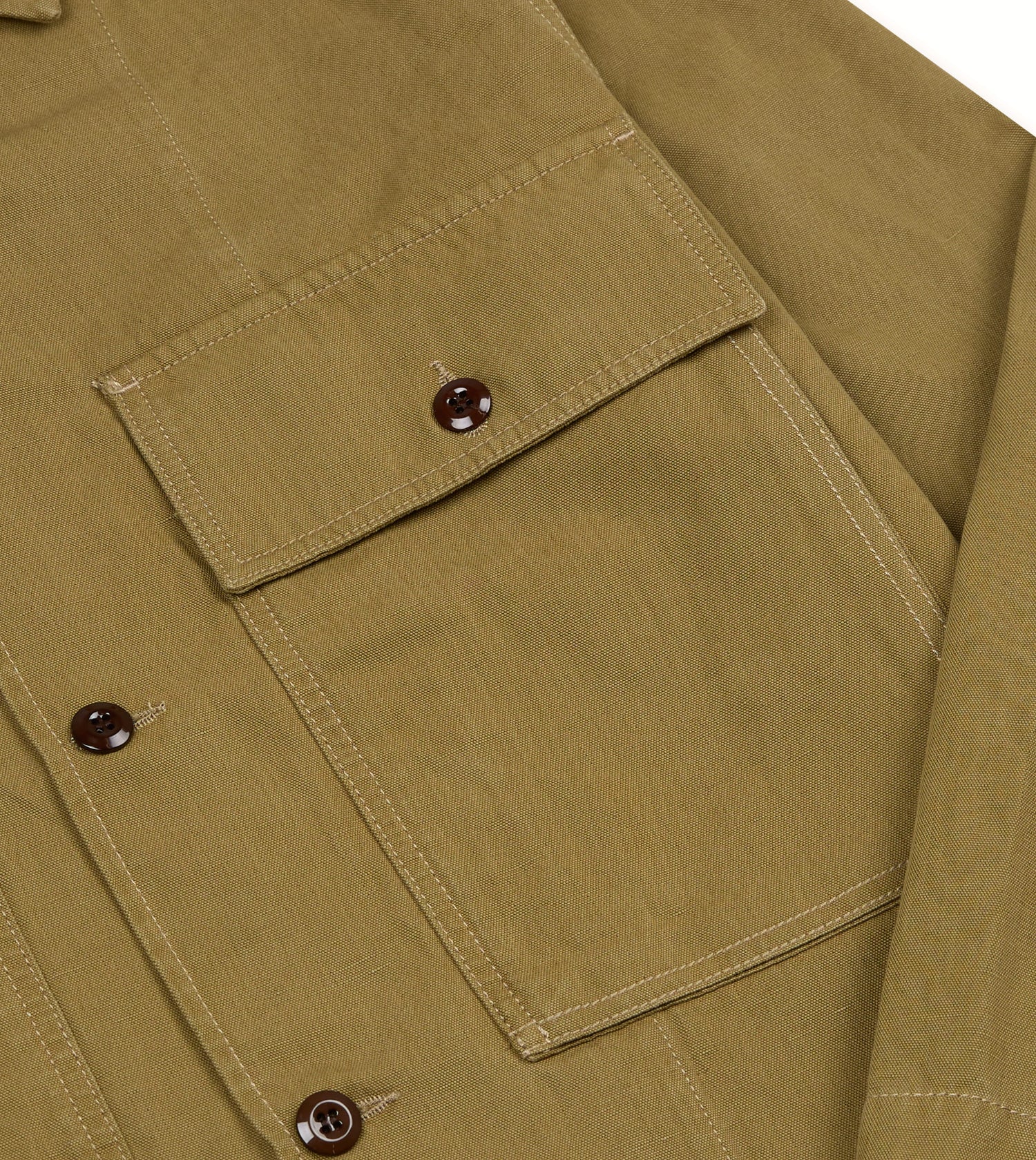 Olive Cotton-Linen Field Shirt