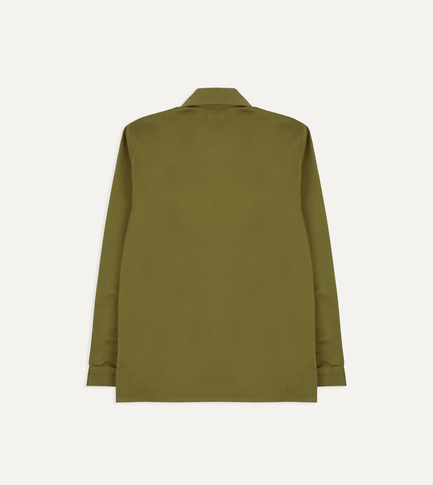 Green Cotton Twill Three-Pocket Overshirt