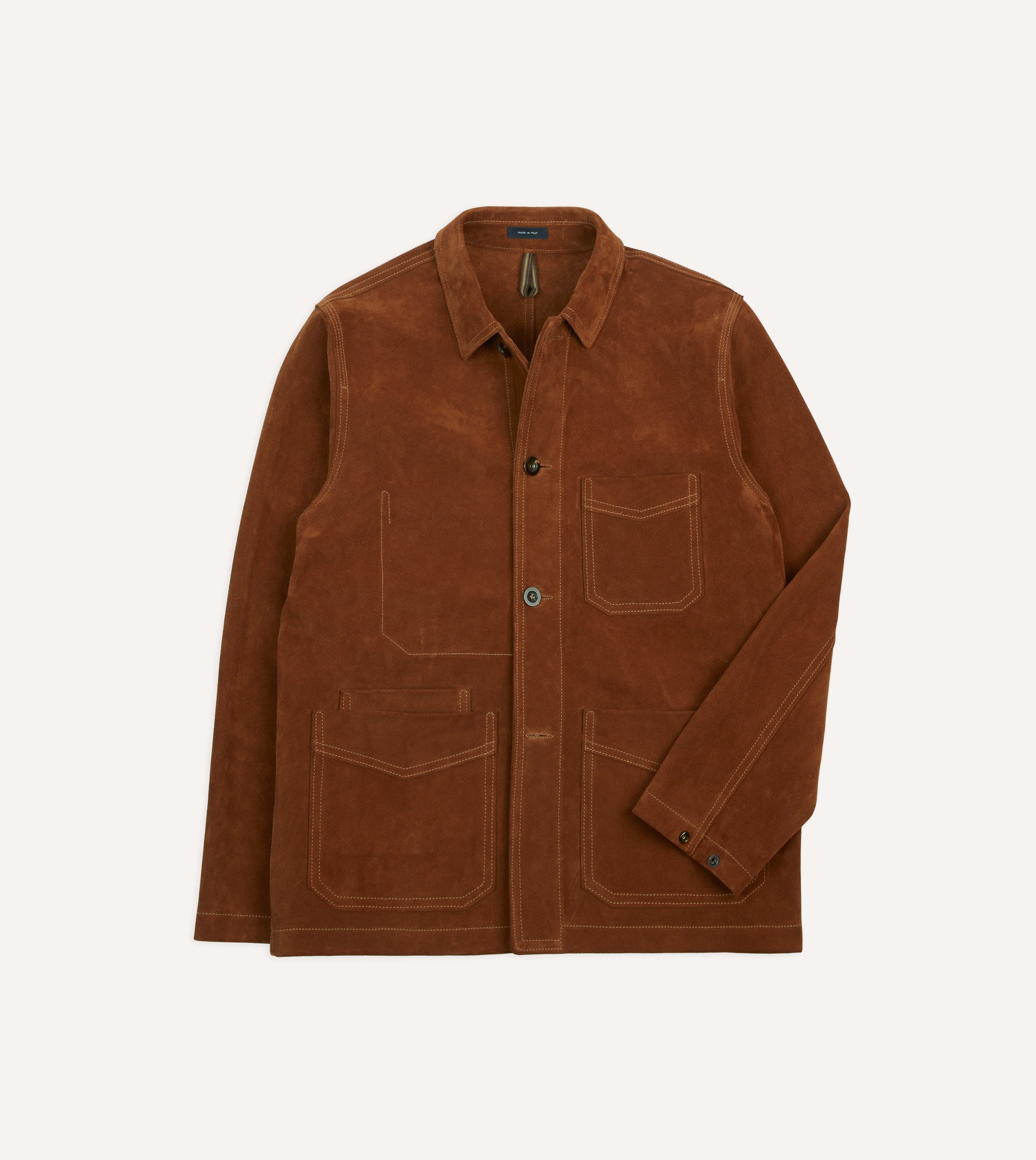 Rust Heavyweight Suede Five-Pocket Chore Jacket