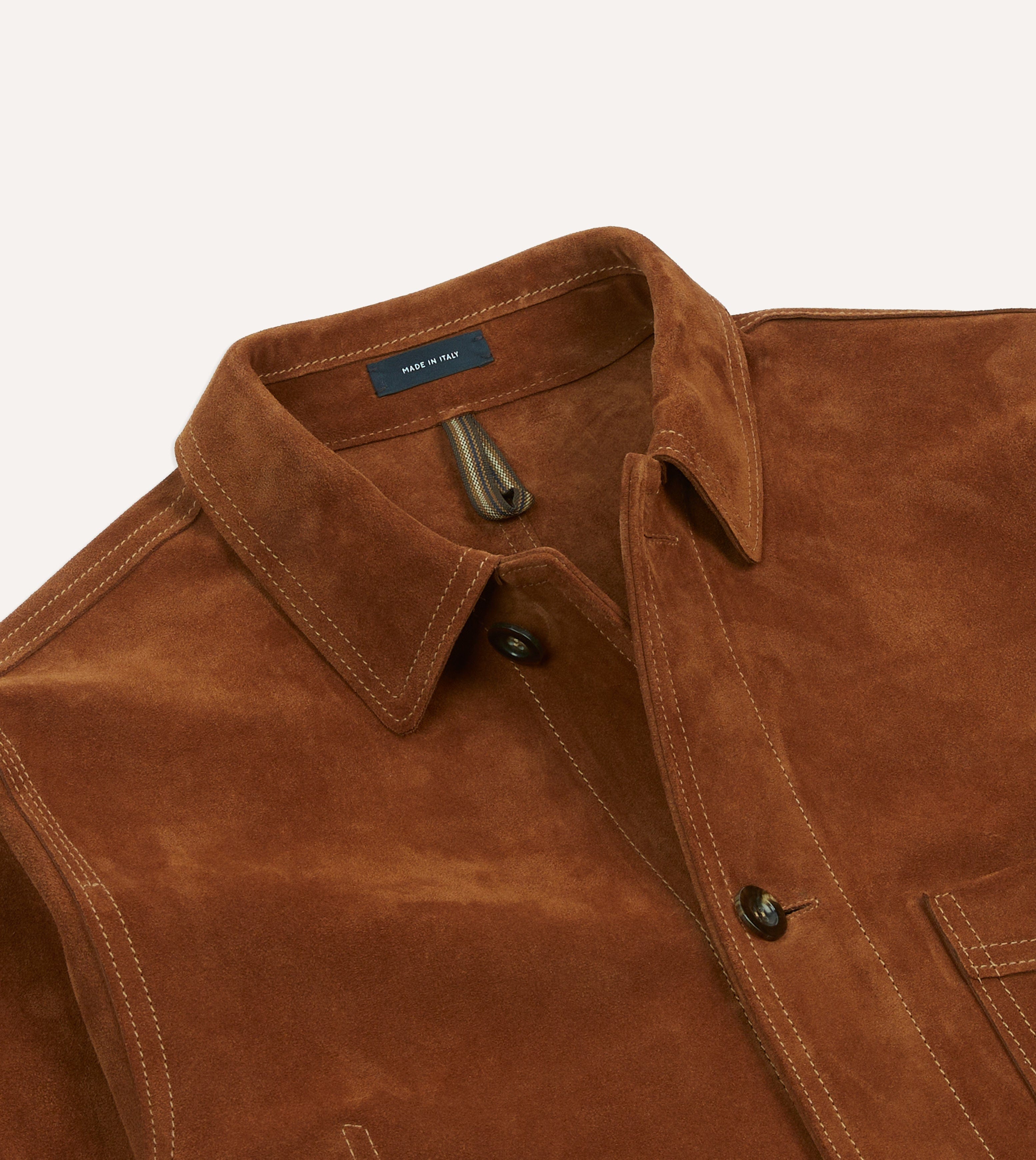 Rust Heavyweight Suede Five-Pocket Chore Jacket