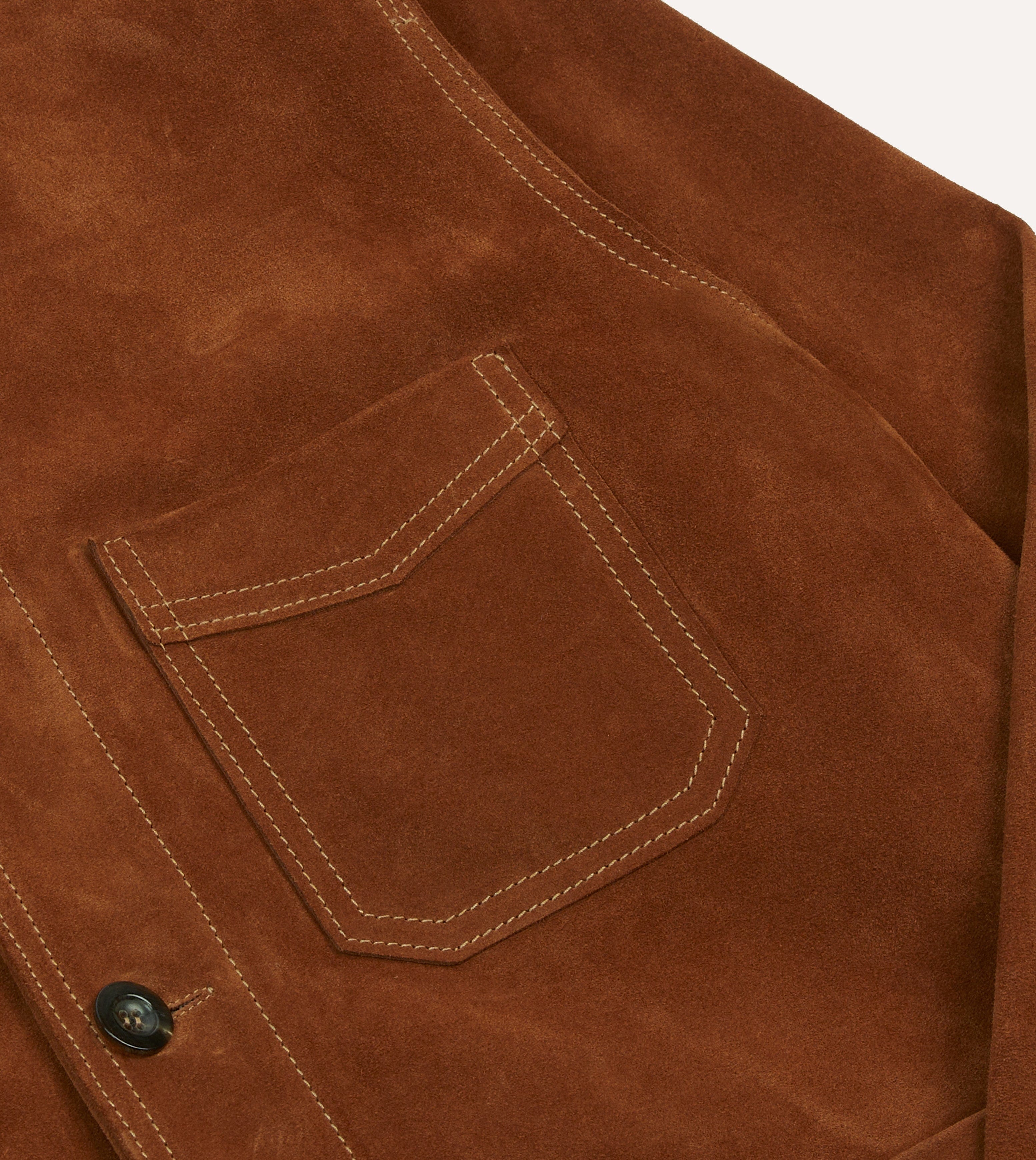 Rust Heavyweight Suede Five-Pocket Chore Jacket