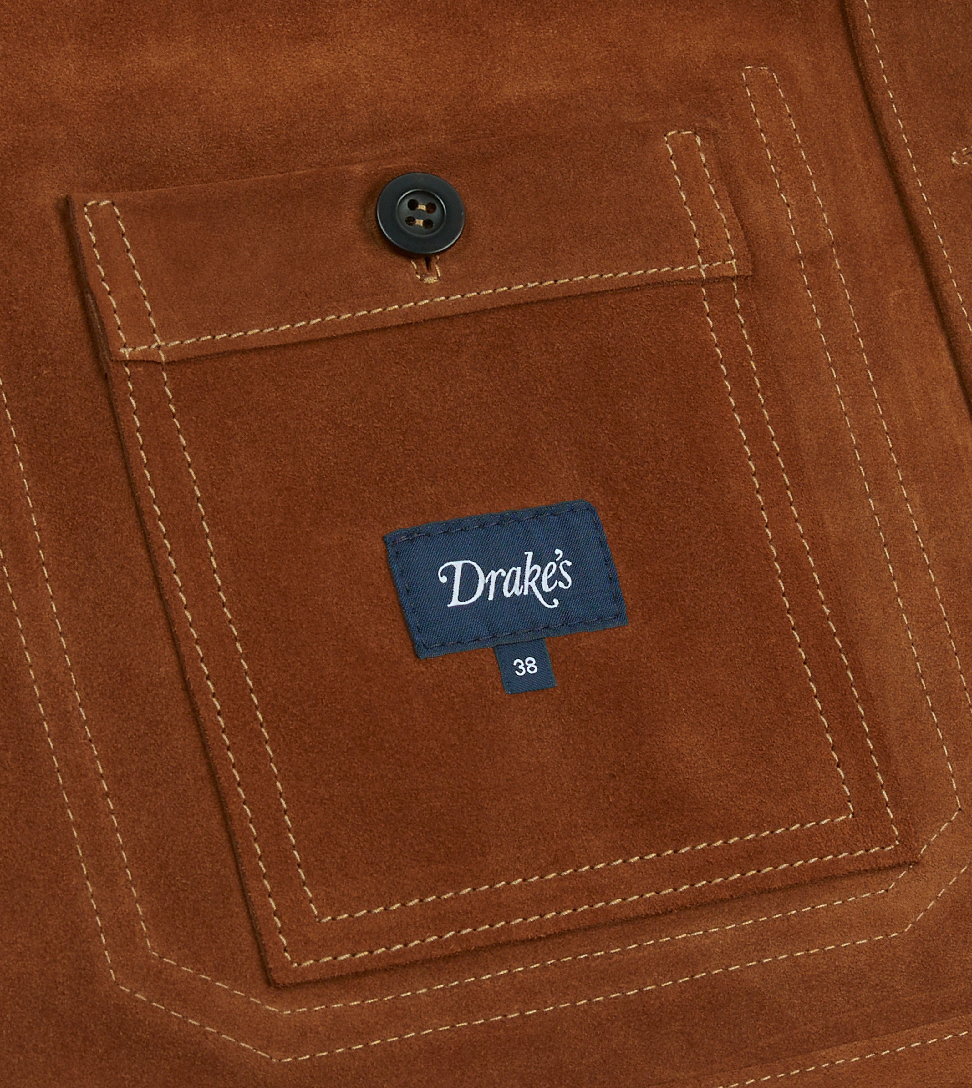Rust Heavyweight Suede Five-Pocket Chore Jacket