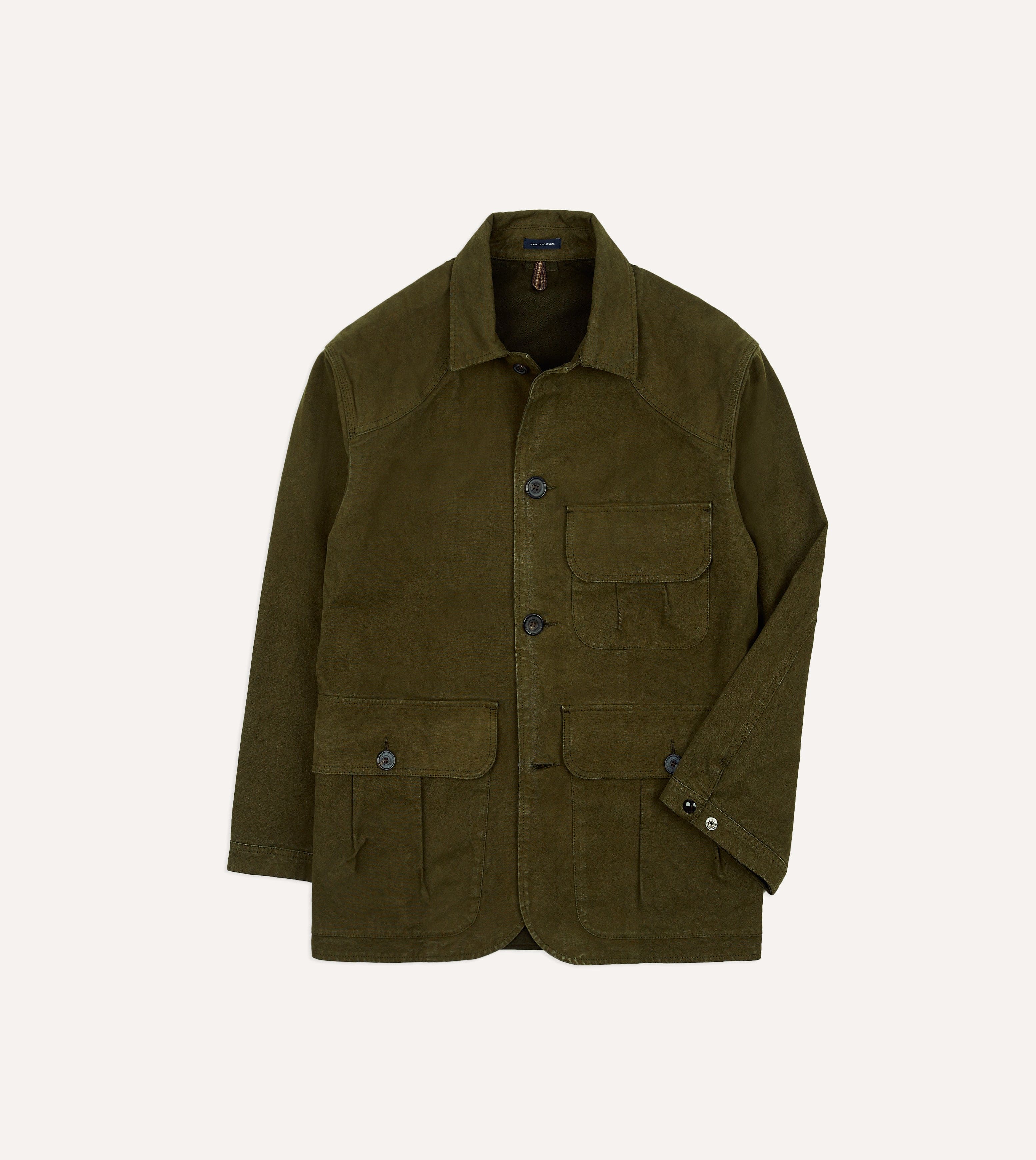 Olive Green Cotton Canvas Chasseur Jacket