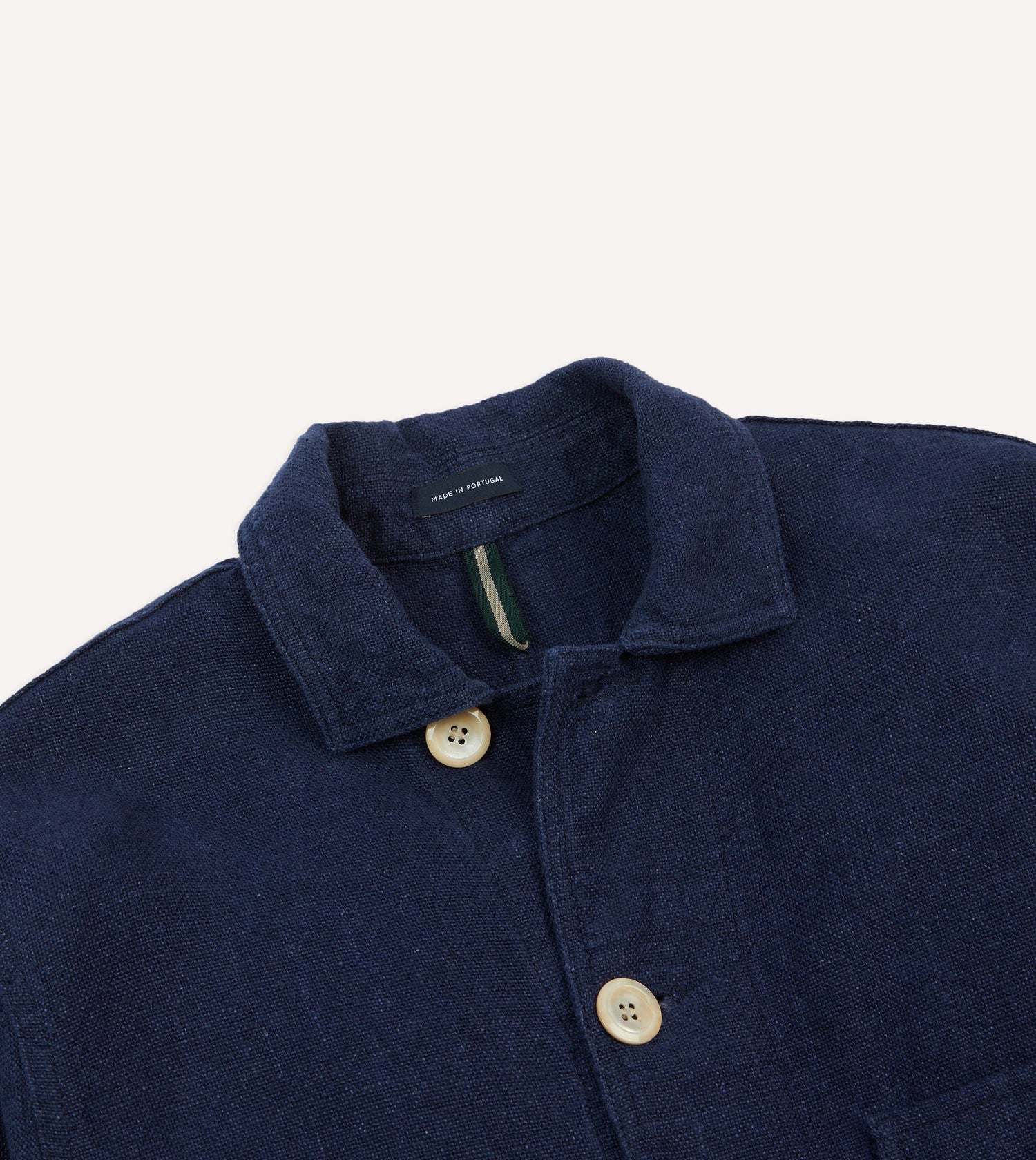 Navy Linen Five-Pocket Chore Jacket
