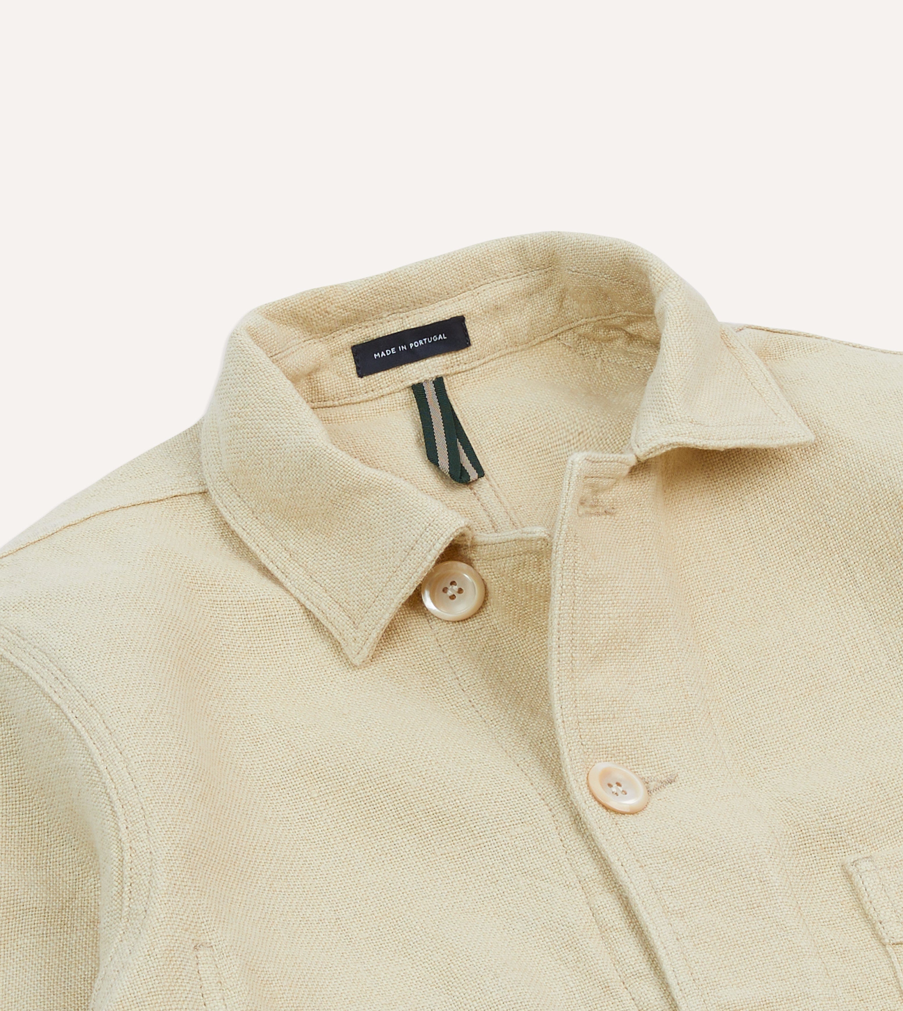 Ecru Linen Five-Pocket Chore Jacket – Drakes