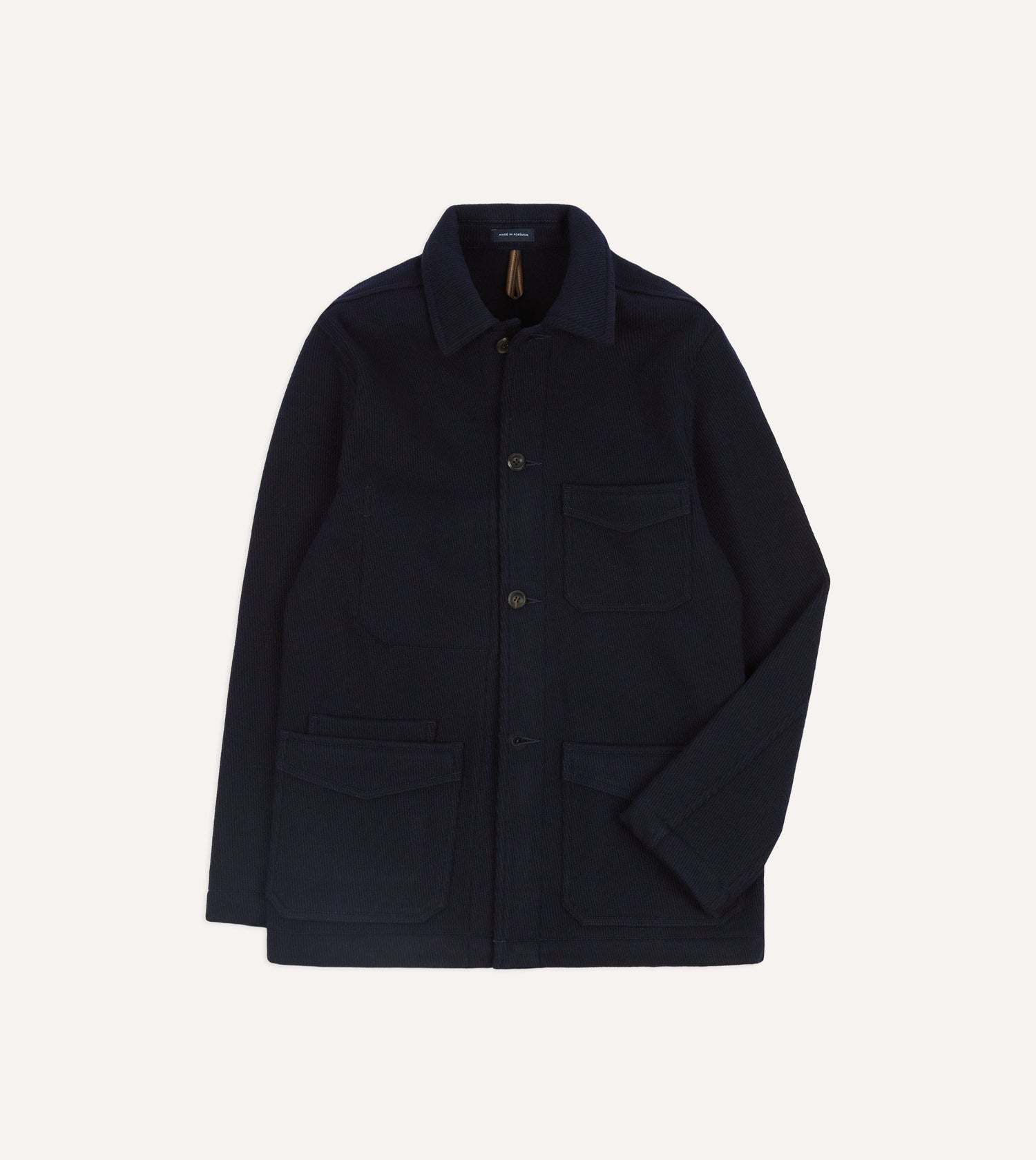 Navy Wool Five-Pocket Chore Jacket