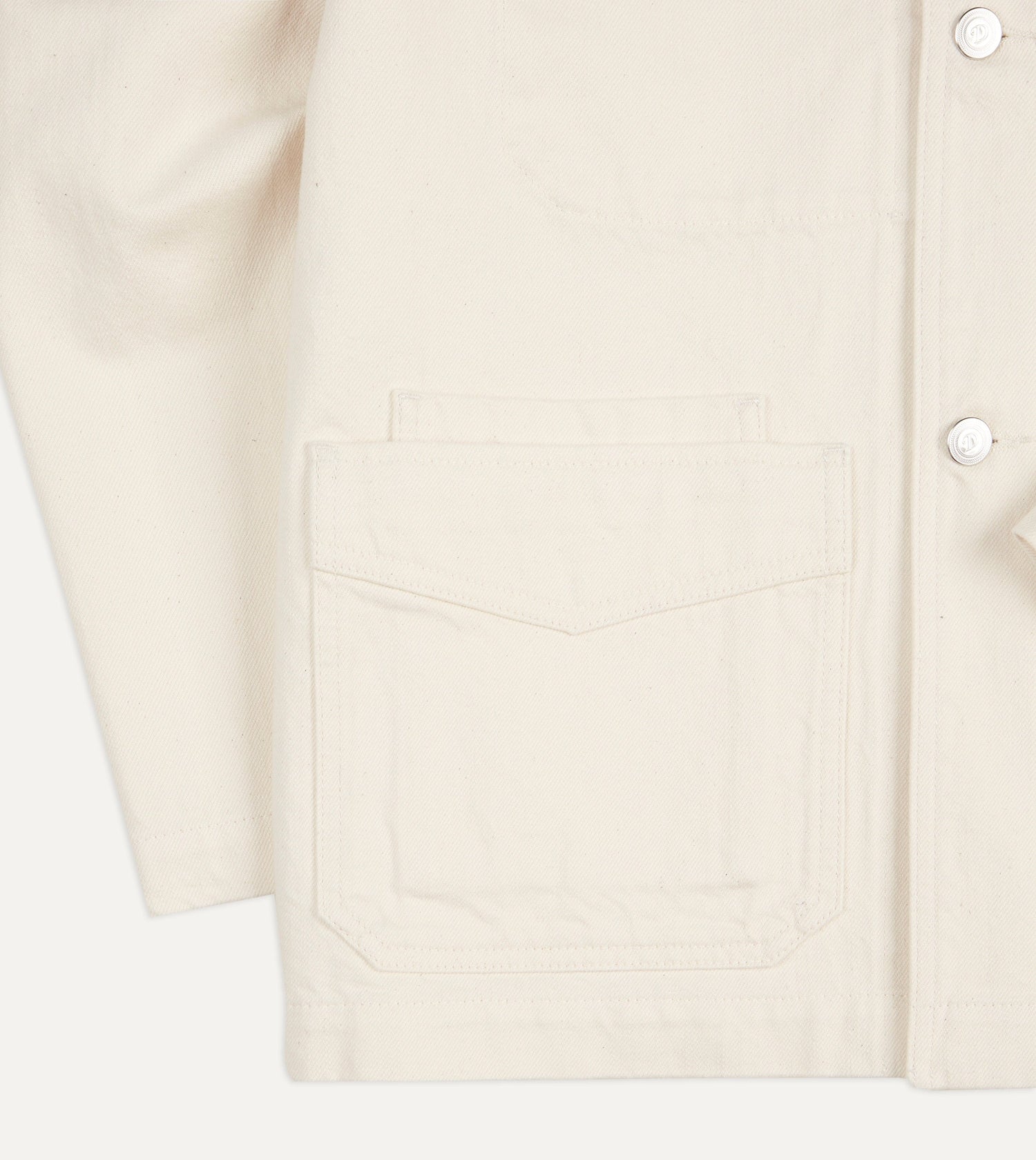 Ecru Selvedge Denim Five-Pocket Chore Jacket