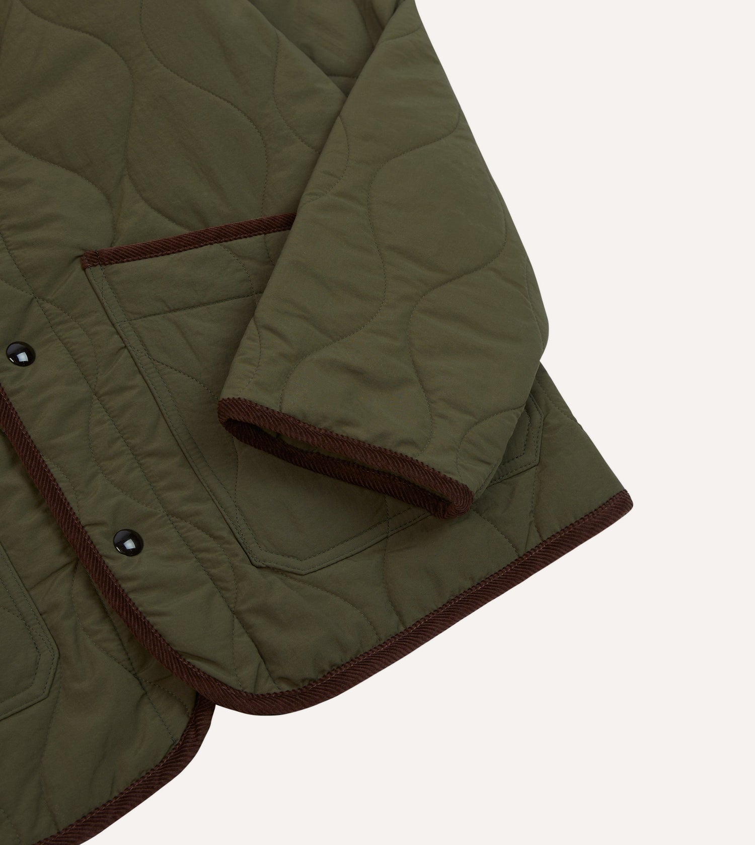 Olive Quilted Nylon Jacket