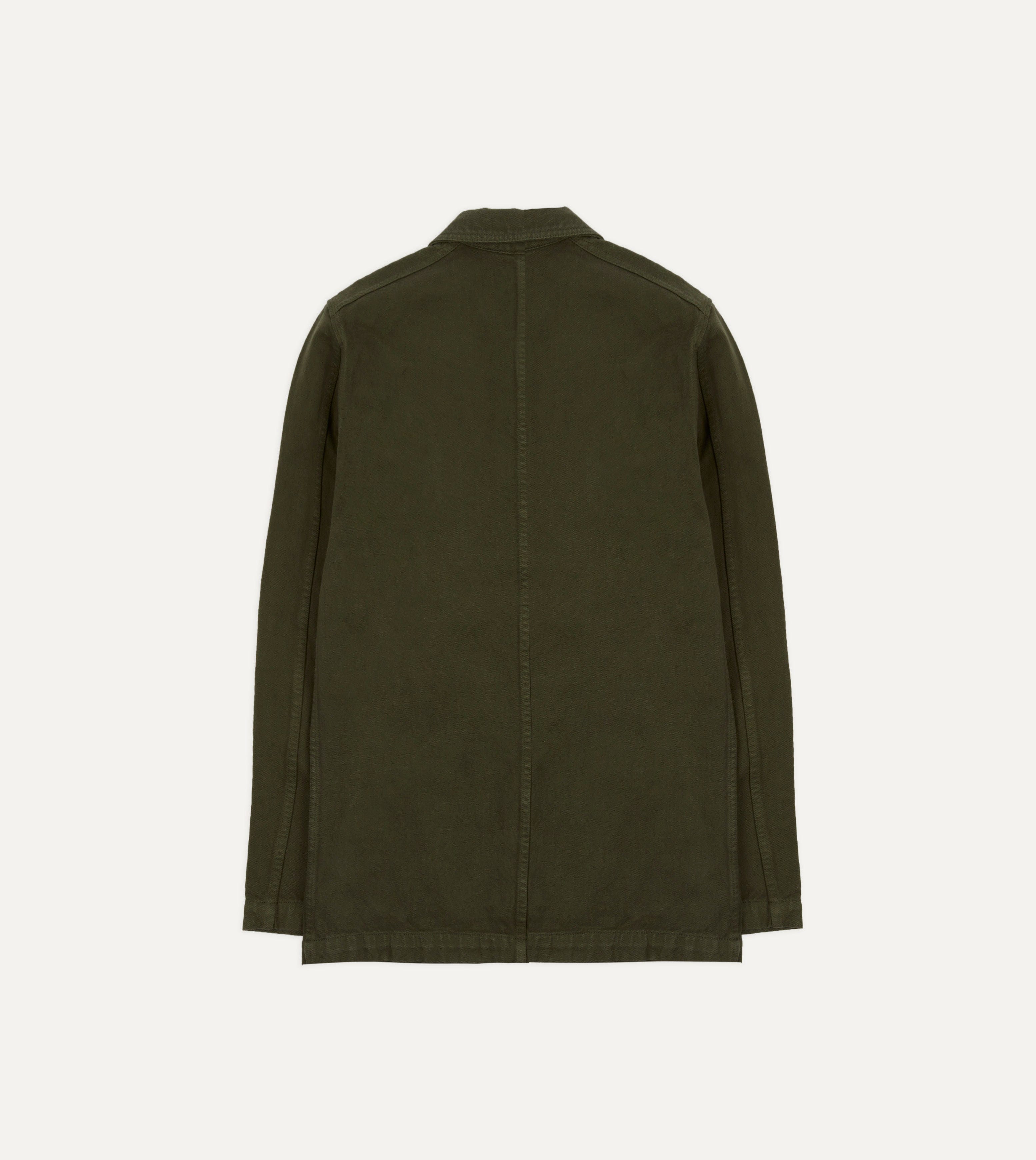 Green Heavy Twill Cotton Five-Pocket Chore Jacket