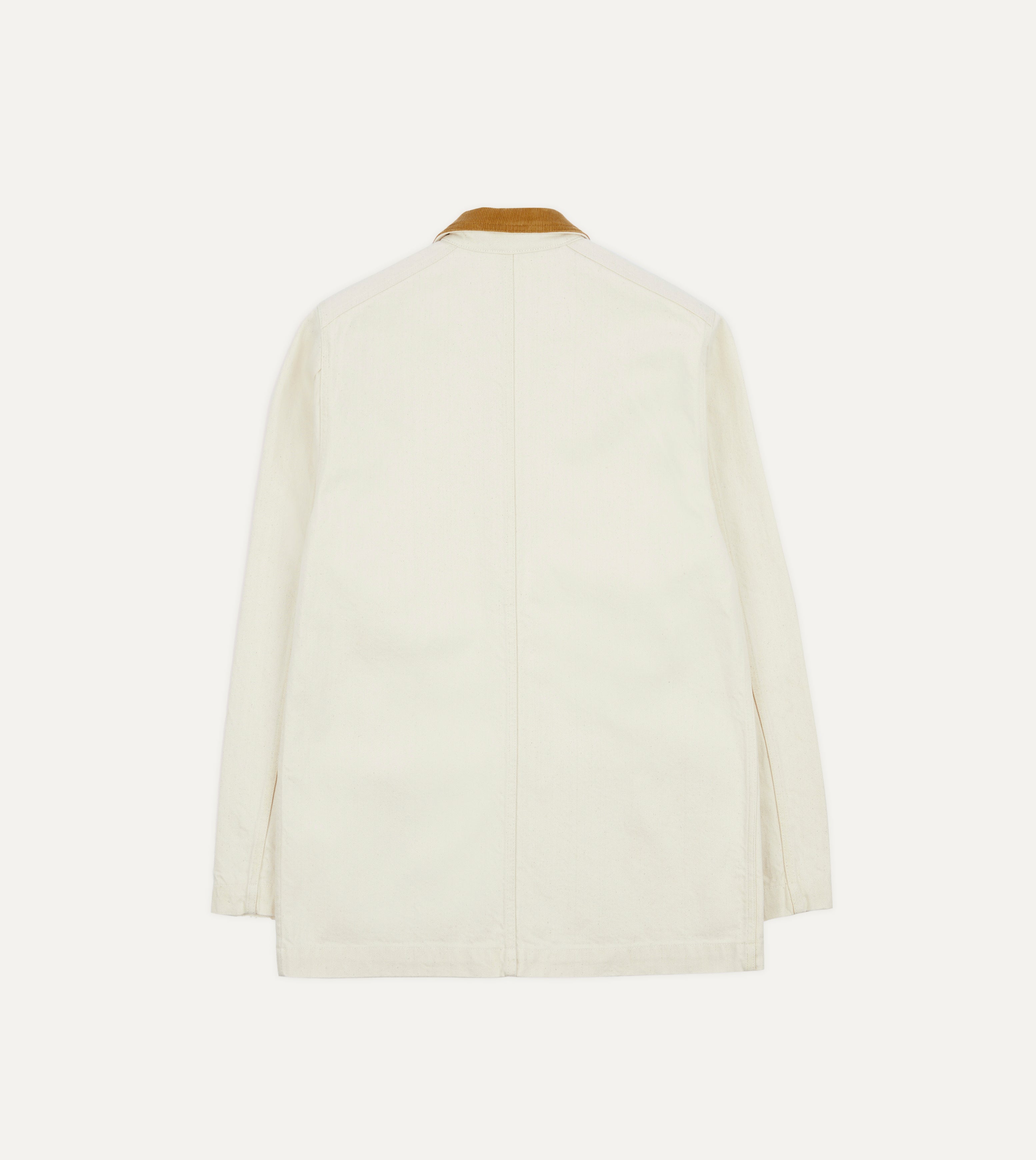 Ecru Heavy Twill Cotton Five-Pocket Chore Jacket