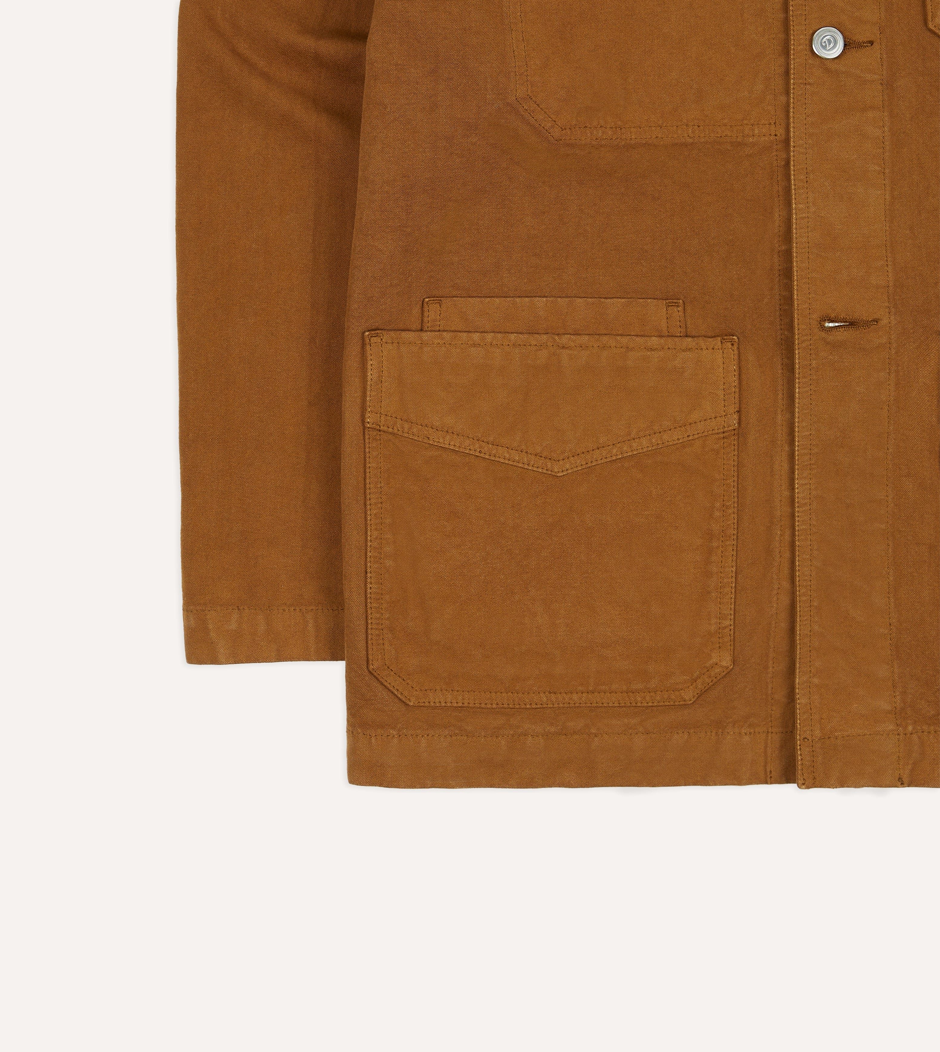 Tobacco Cotton Duck Canvas Five-Pocket Chore Jacket – Drakes