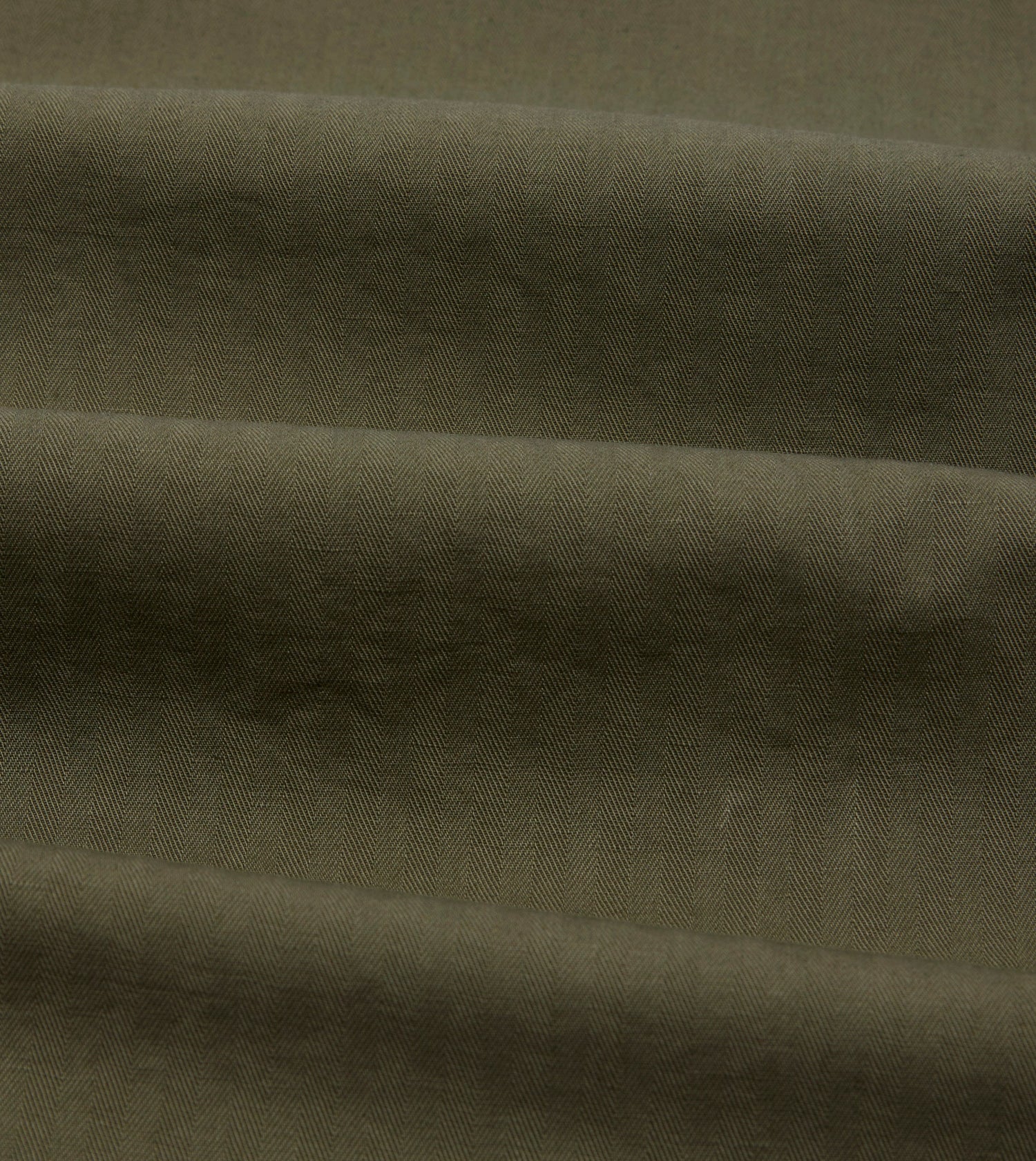Olive Cotton-Linen Herringbone Fatigue Jacket