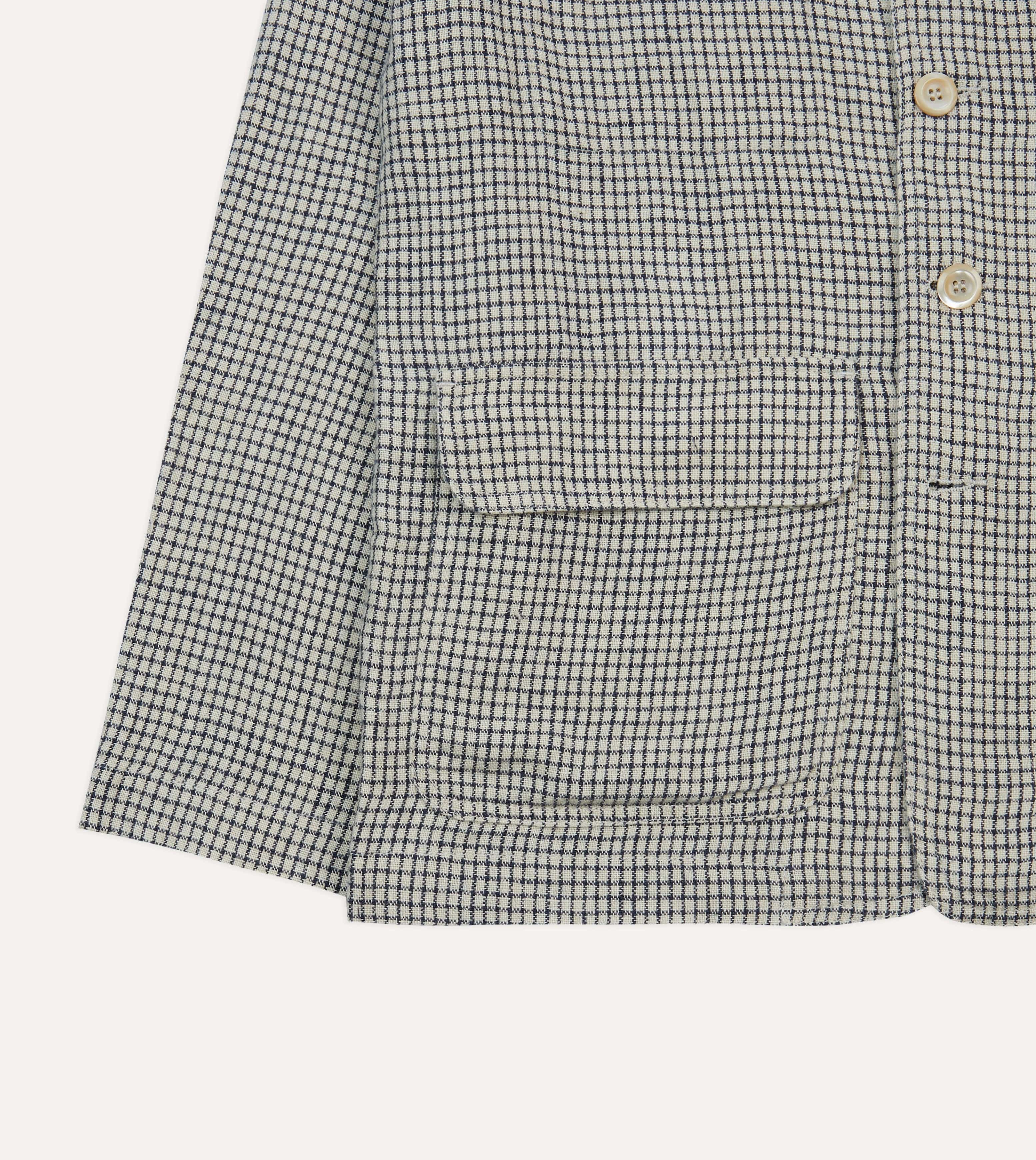 Ecru Check Linen Forestiere Jacket – Drakes