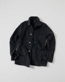 Black Heavy Twill Cotton Five-Pocket Chore Jacket