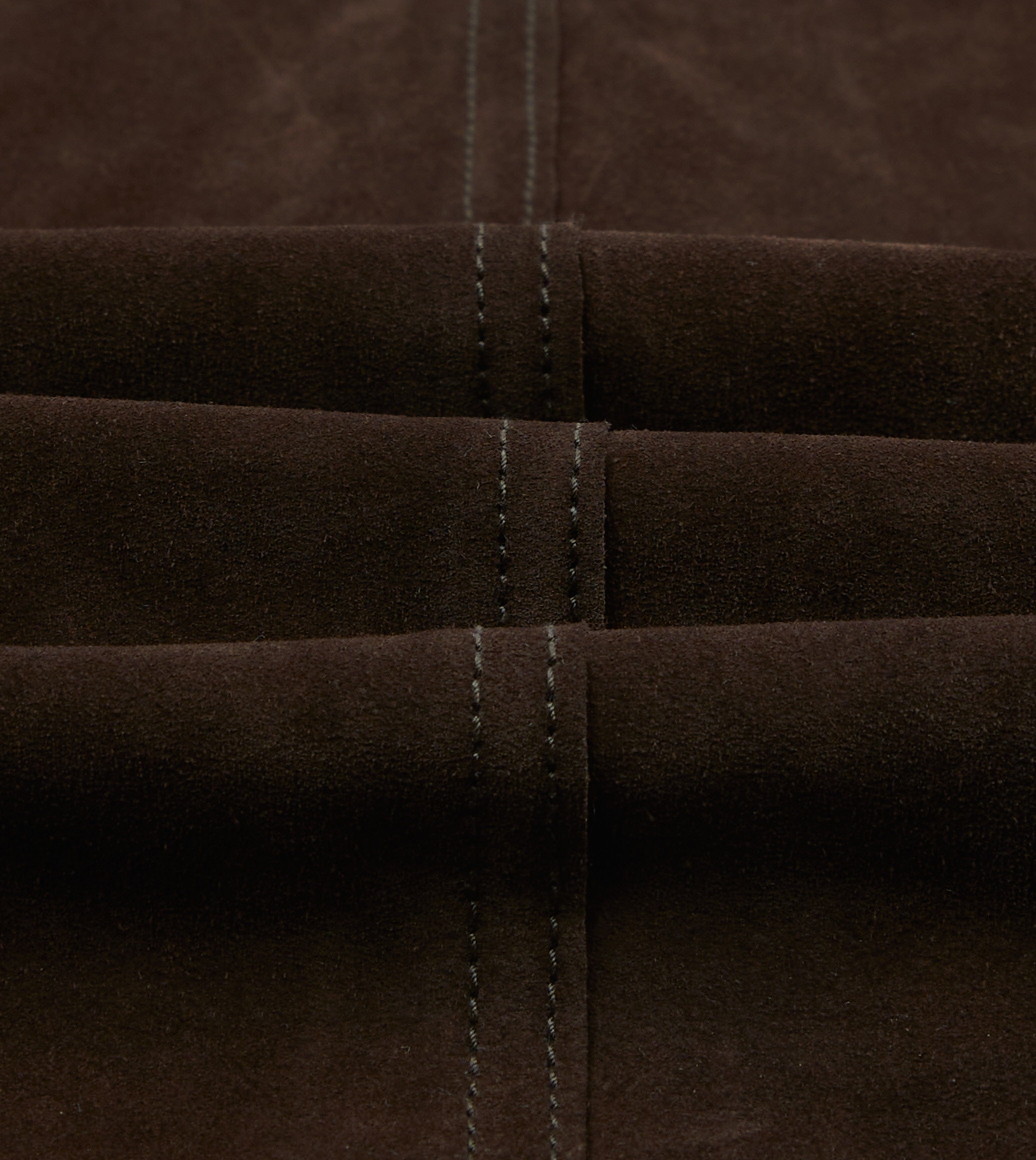 Chocolate Brown Heavyweight Suede Five-Pocket Chore Jacket
