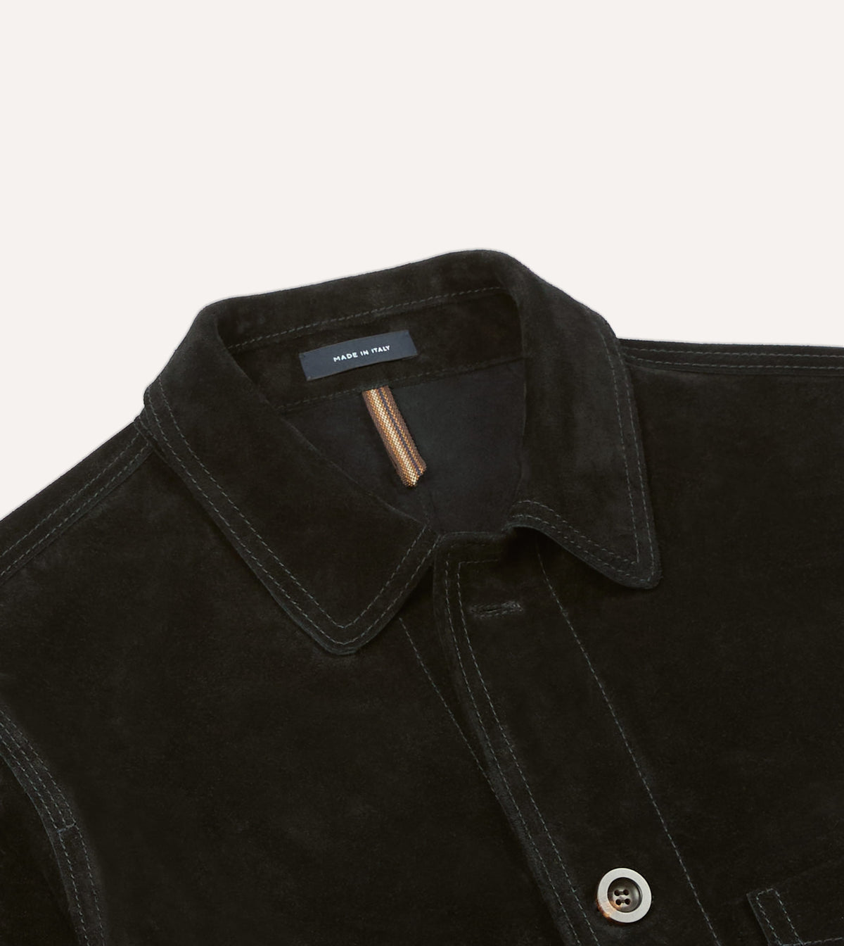 Black Heavyweight Suede Five-Pocket Chore Jacket
