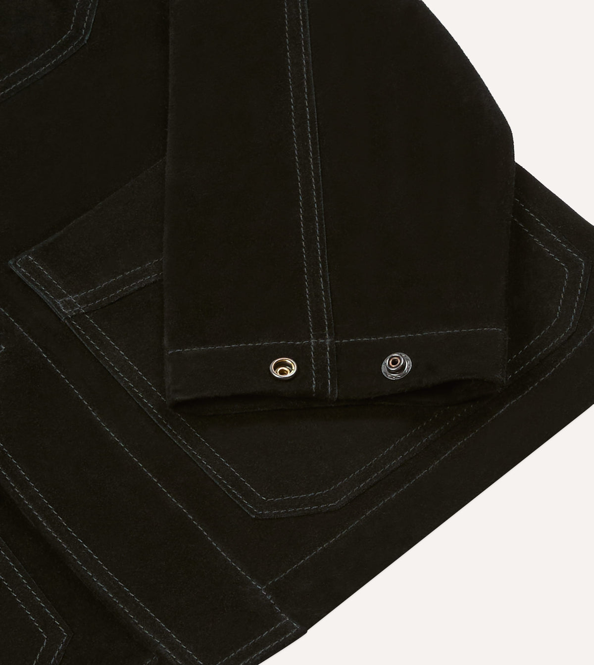 Black Heavyweight Suede Five-Pocket Chore Jacket