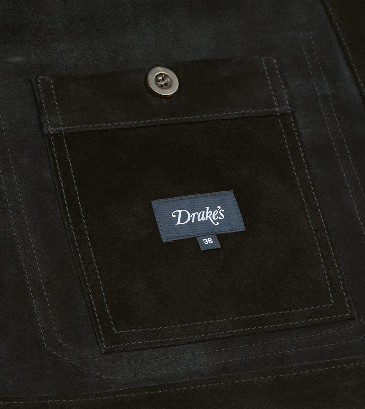 Black Heavyweight Suede Five-Pocket Chore Jacket