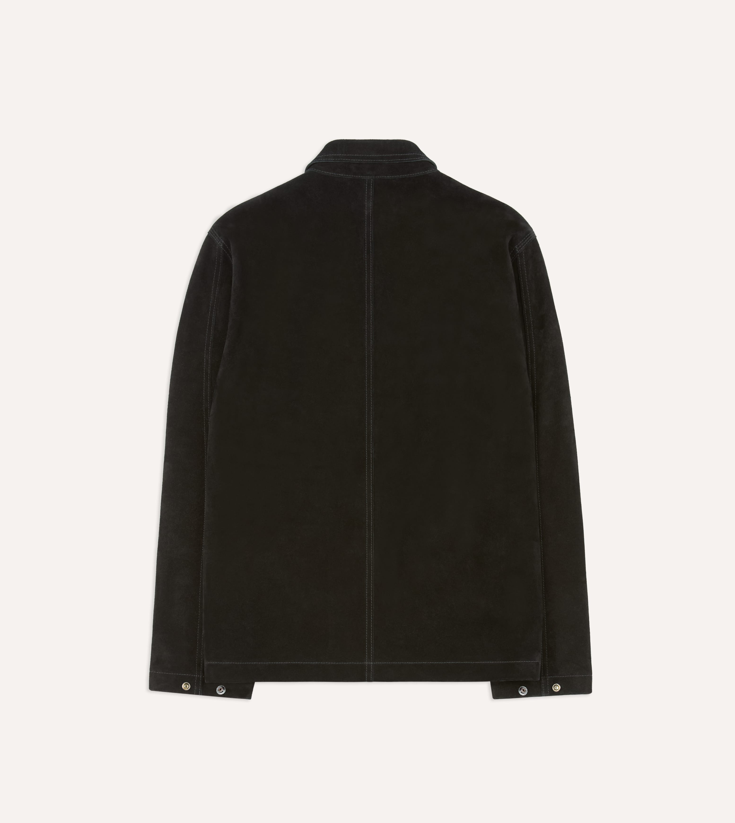 Black Heavyweight Suede Five-Pocket Chore Jacket