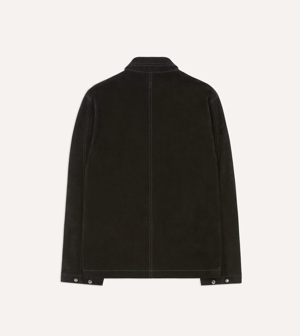 Black Heavyweight Suede Five-Pocket Chore Jacket